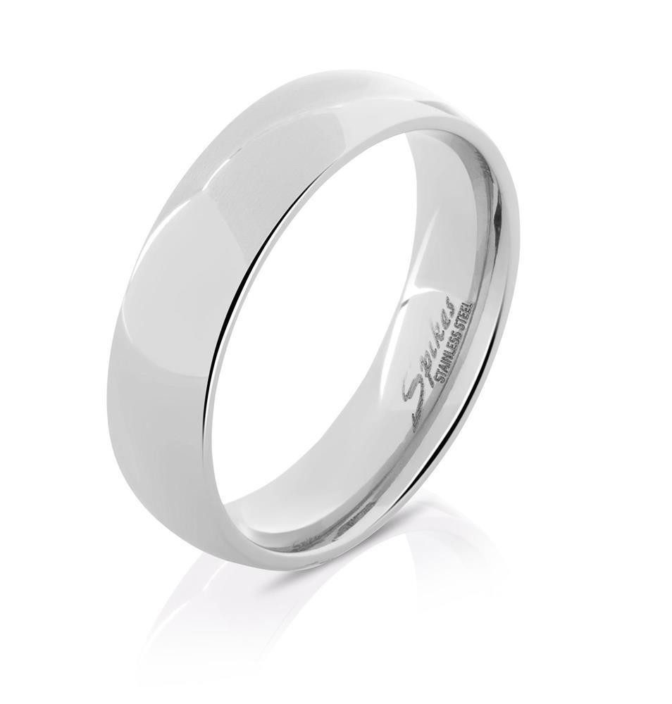 BUNGSA Fingerring 67 (21.3) Ring hochglanzpoliert Silber aus Edelstahl Unisex (Ring, 1-tlg), Damen Herren