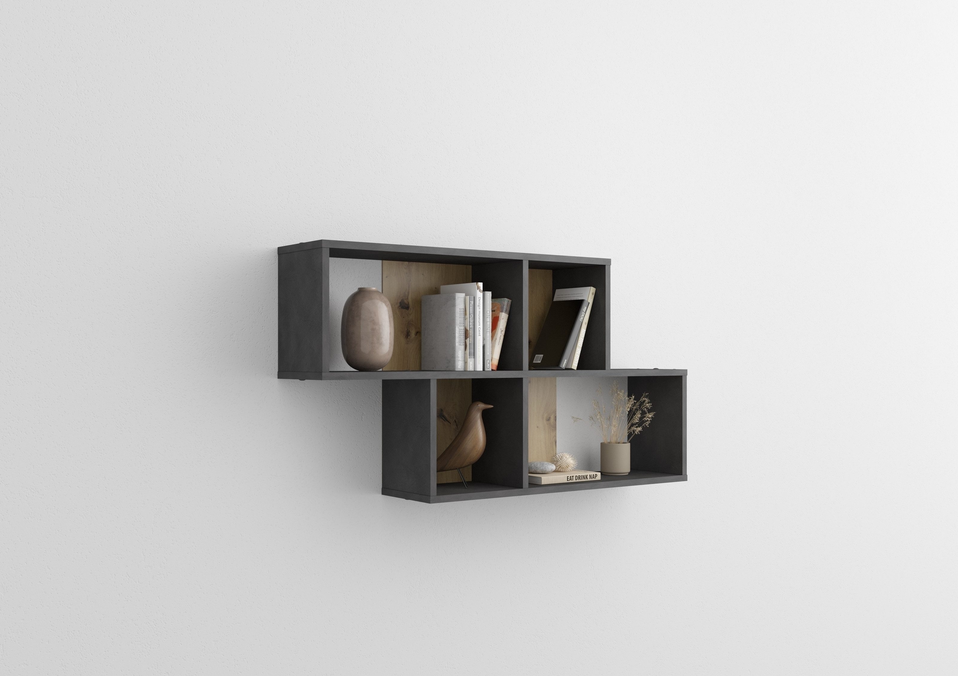 PREISBRECHER Wandregal NORA, in Matera-Artisan Eiche - 100x53x19,5cm (BxHxT)