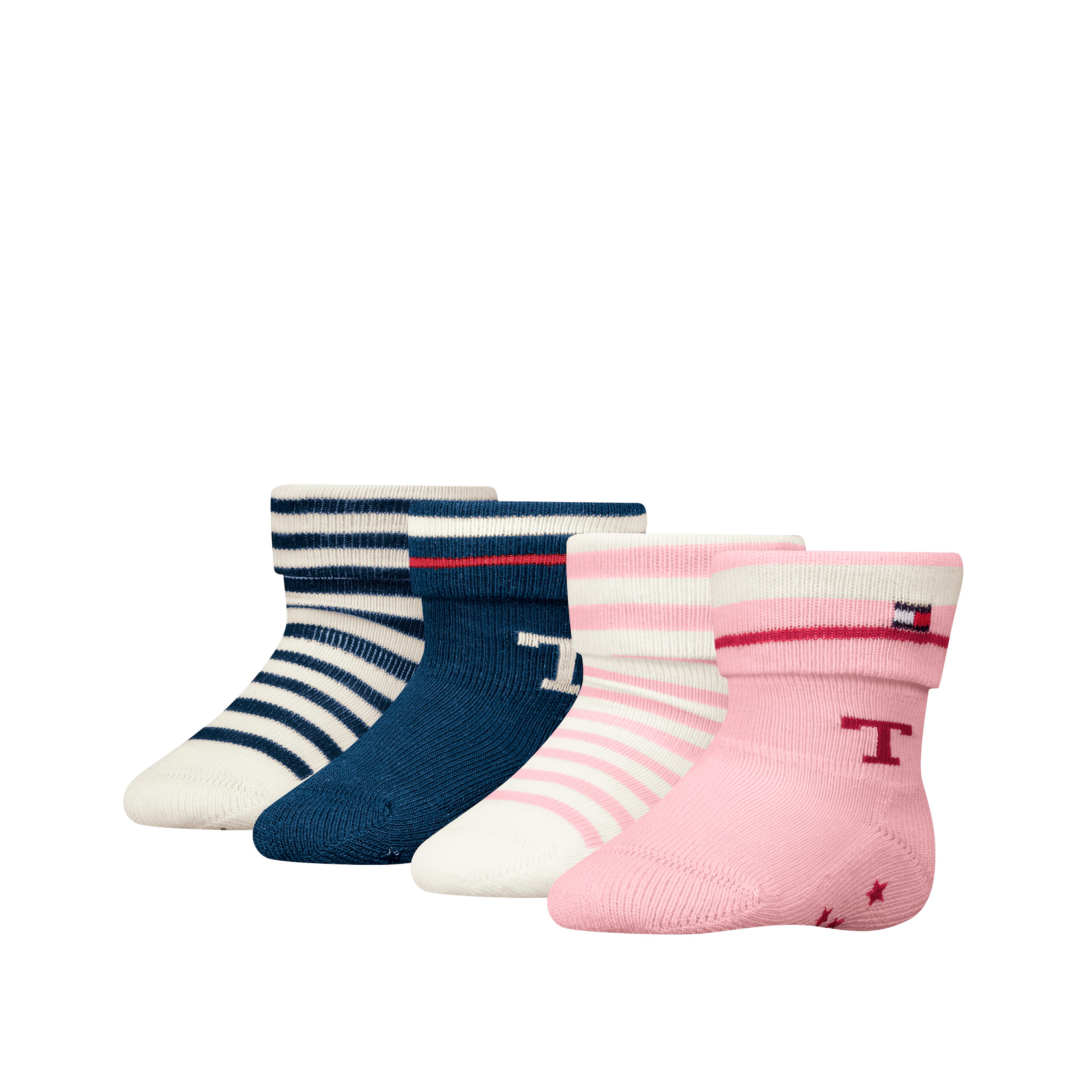 Tommy Hilfiger Socken TH BABY SOCK 4P FOLD OVER STRIPE ECOM (4er Pack)