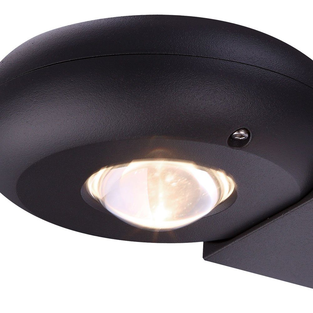 Wandlampe LED Beleuchtung & Globo Außenlampe Wandleuchte IP44 verbaut, Außen-Wandleuchte, LED-Leuchtmittel Up fest Down grau