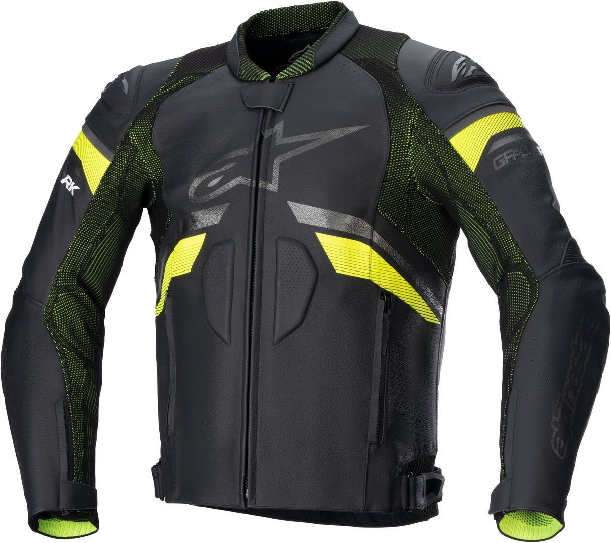 Alpinestars Motorradjacke GP Motorrad V3 Plus R Lederjacke Black/Yellow Rideknit