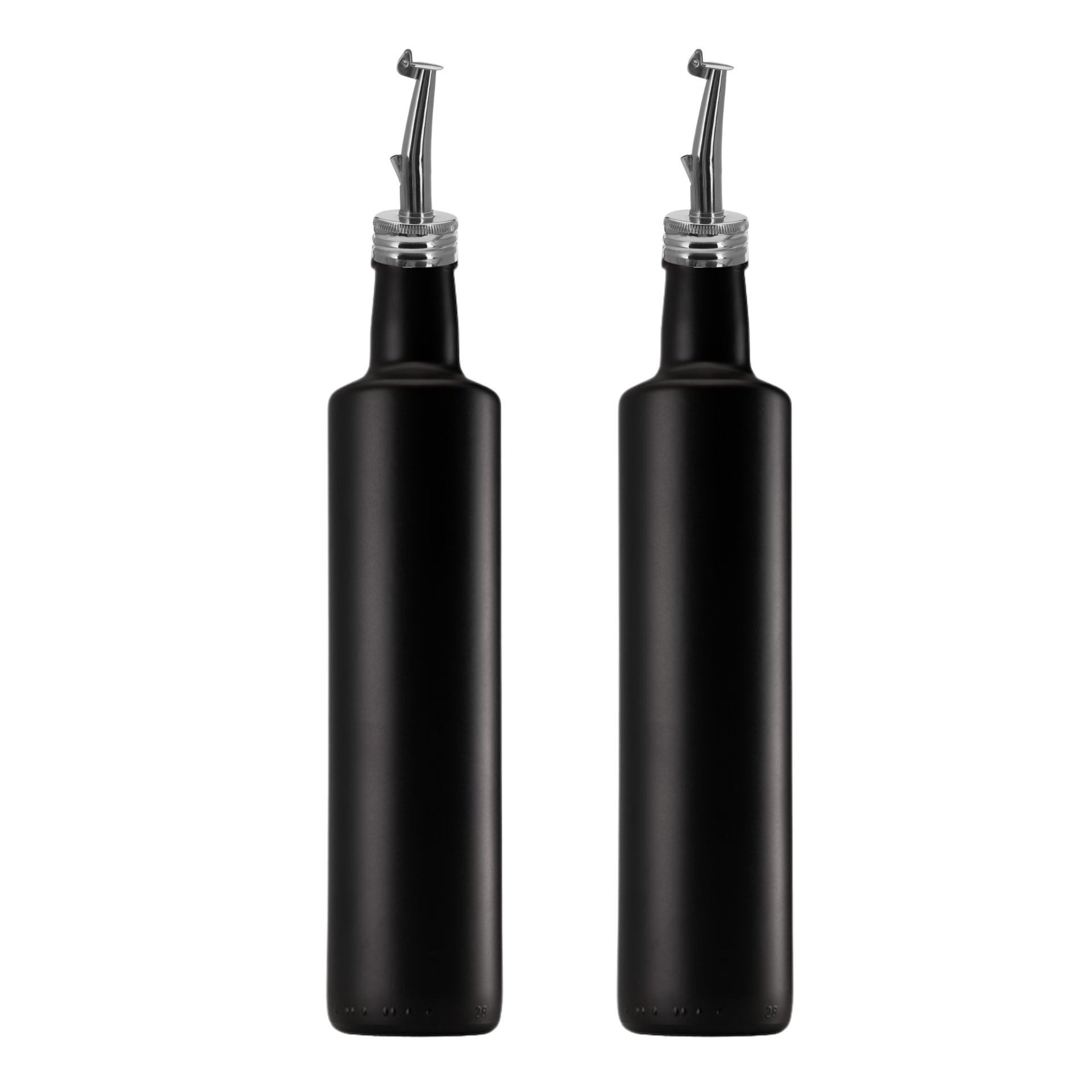 Ölspender Ölflasche 500 ml matt schwarz mit Edelstahl Ausgießer