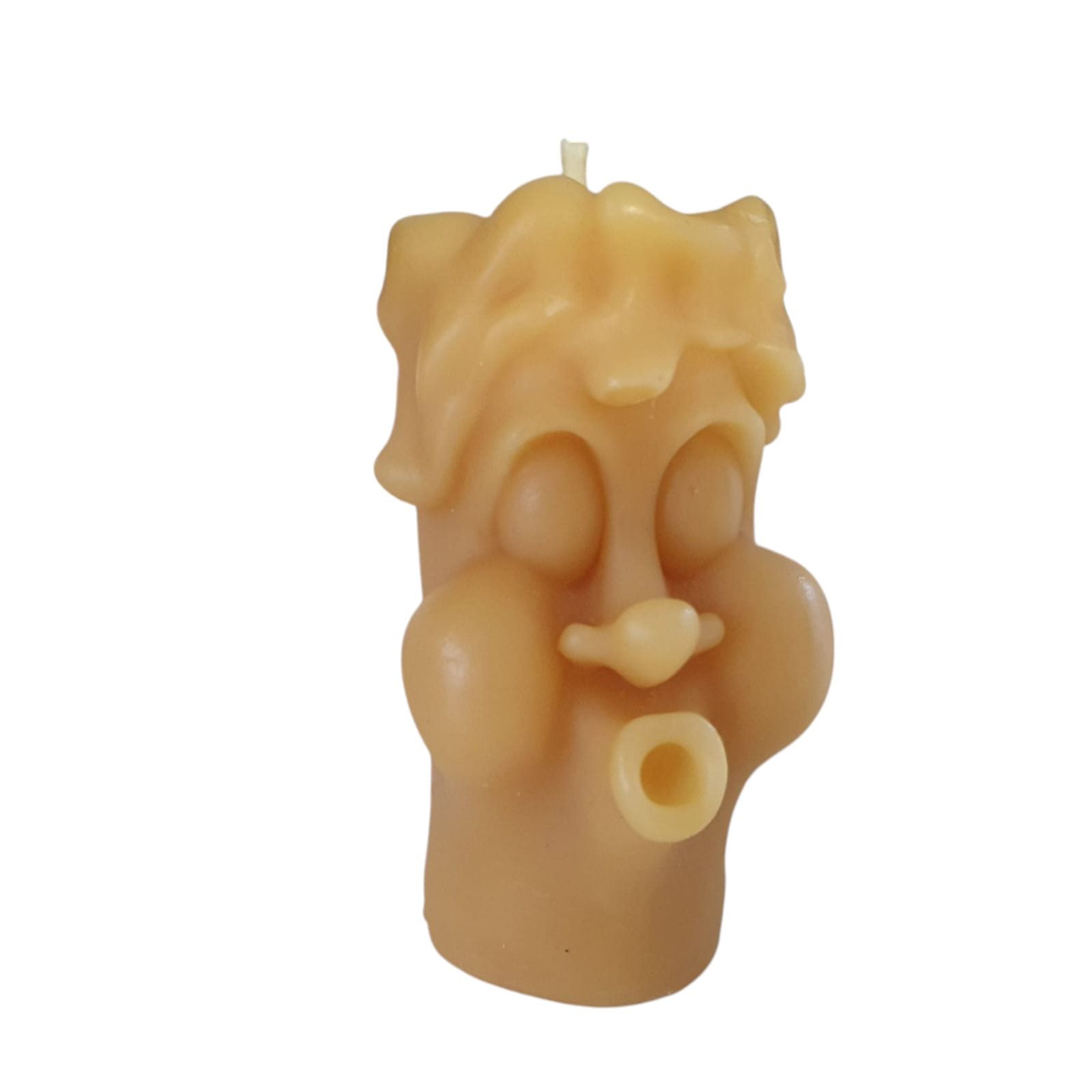 Aspinaworld Bienenwachskerze Gesicht Kerze pfeifend 8 cm – Kerze aus Bienenwachs