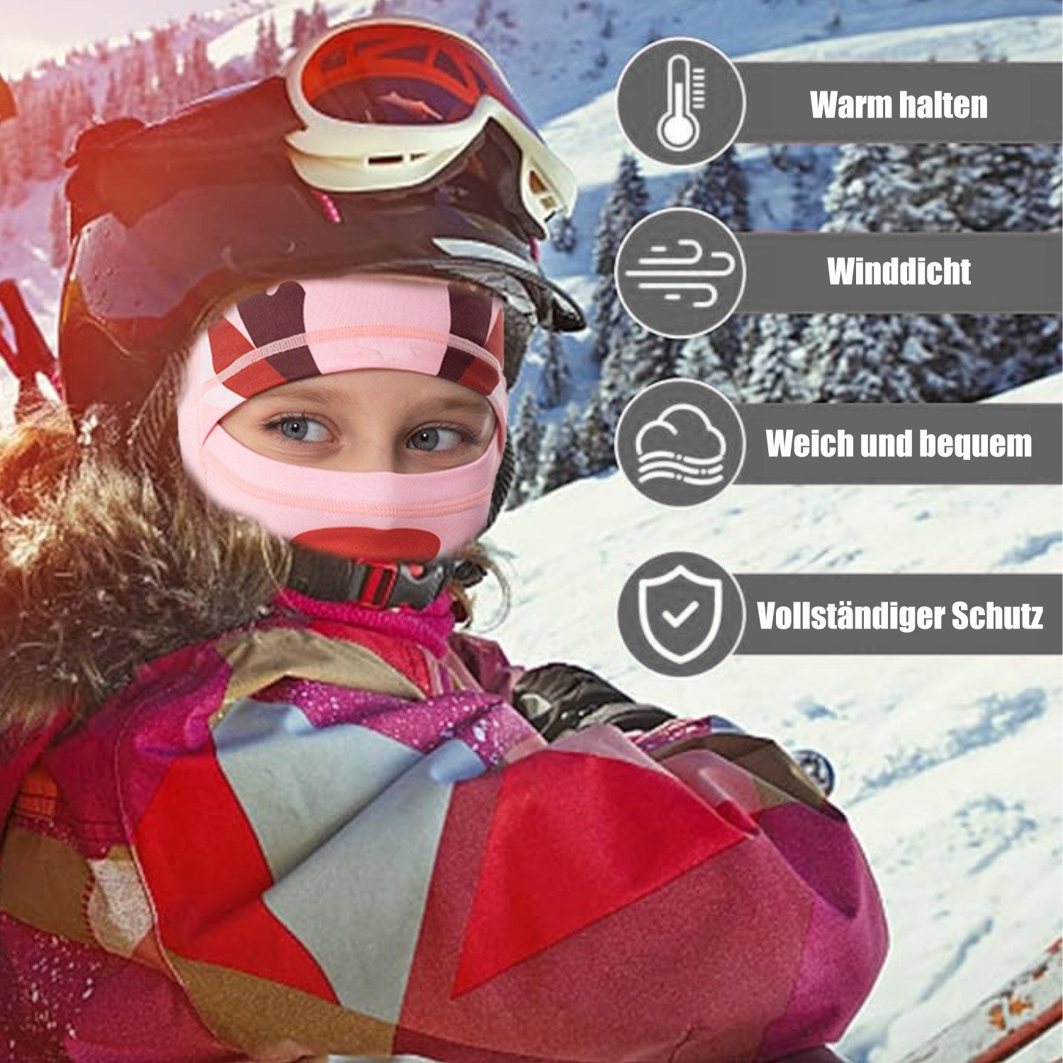Refttenw Sturmhaube Kinder Jugend Skimaske Tier Balaclava für Outdoor Skifahren Radfahren