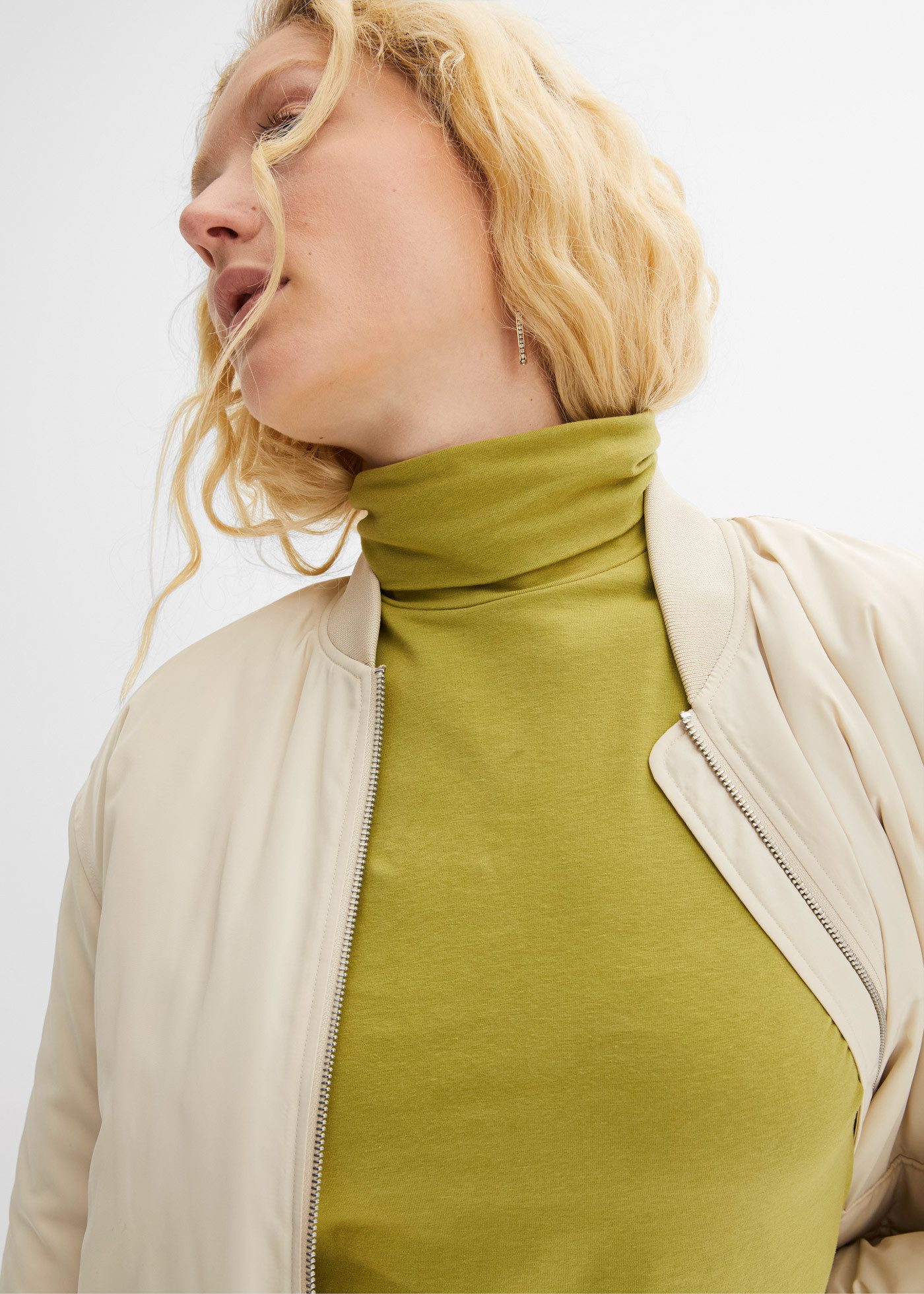 bonprix Langarmshirt schmale Passform, mit Rollkragen, ohne Verschluss