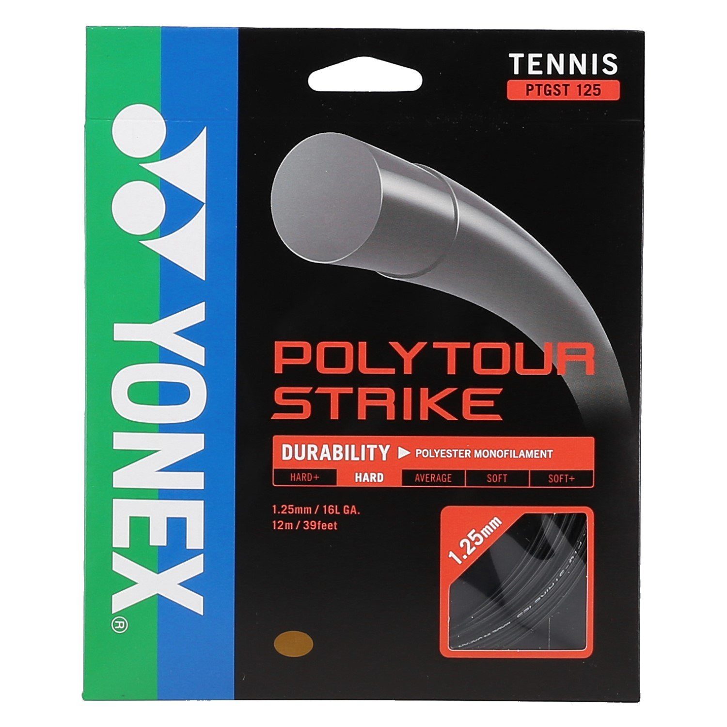 Tennissaite Poly Tour Strike (Haltbarkeit+Kontrolle) schwarz 12m Set
