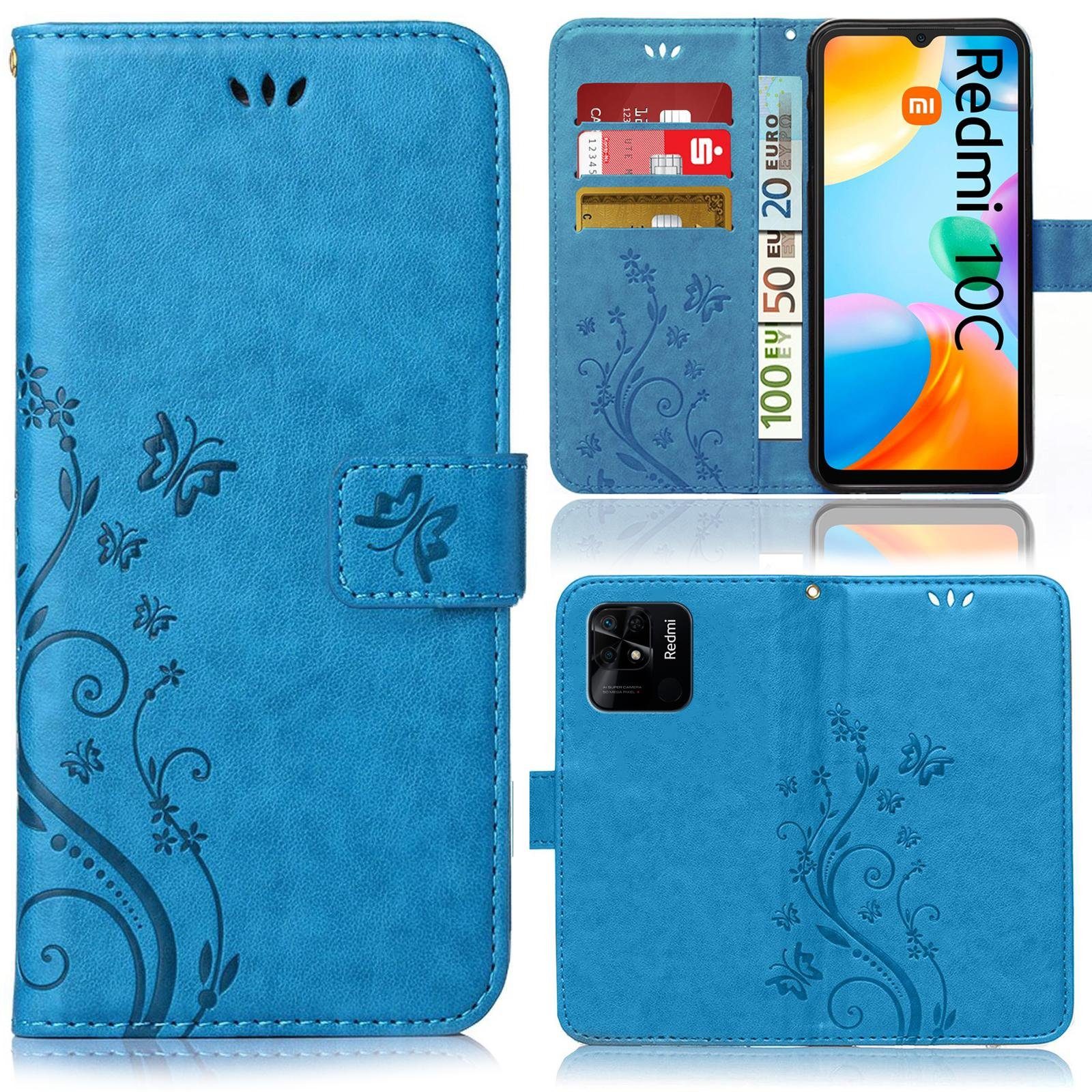 Numerva Handyhülle Bookstyle Flower für Samsung Galaxy A03, Handy Tasche Schutzhülle Klapphülle Flip Cover mit Blumenmuster