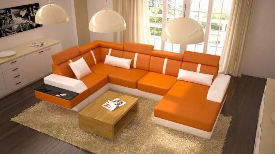 Sofas, Made Couch JVmoebel Wohnlandschaft in Ledersofa Eckcouch Ecksofa Polster Sofa Designer Europe