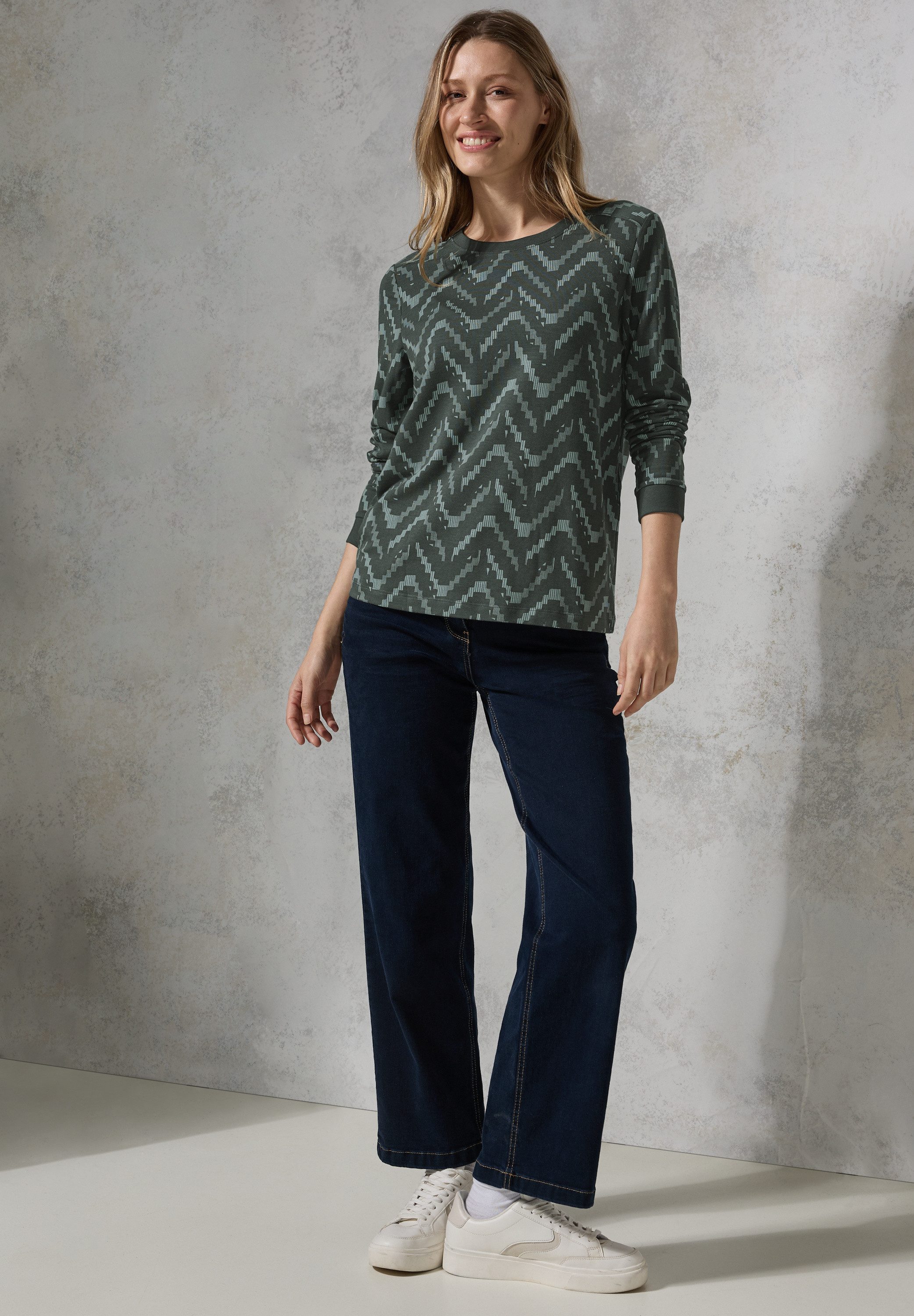 CECIL Langarmshirt mit grafischem Muster