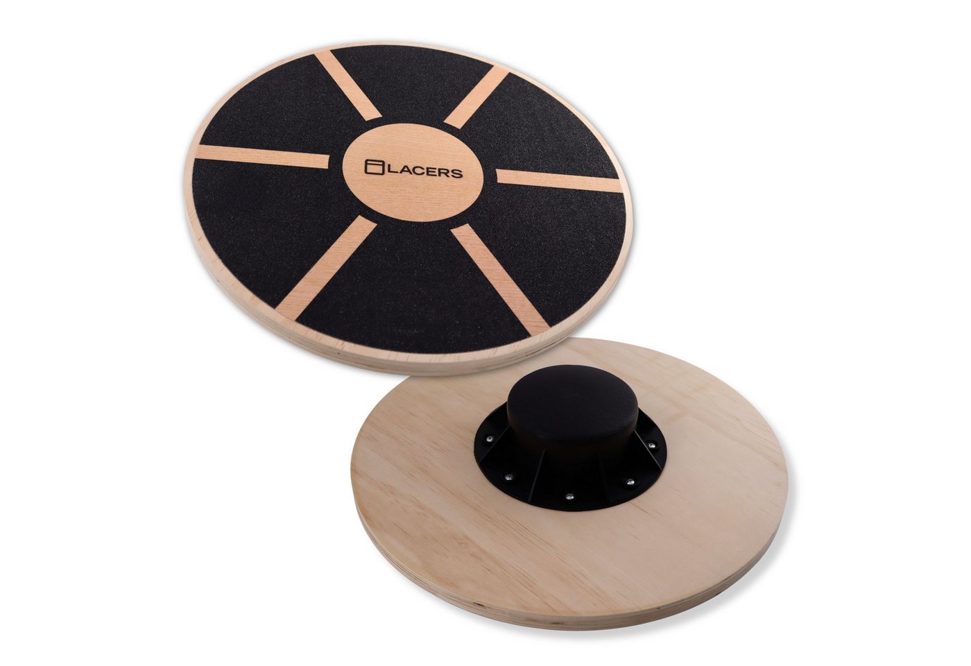 Lacers Balanceboard Petrolline rutschfestes Balance Board aus Holz 40cm Durchmesser, rutschfest, verbessert die Koordination, Körperspannung & Motorik