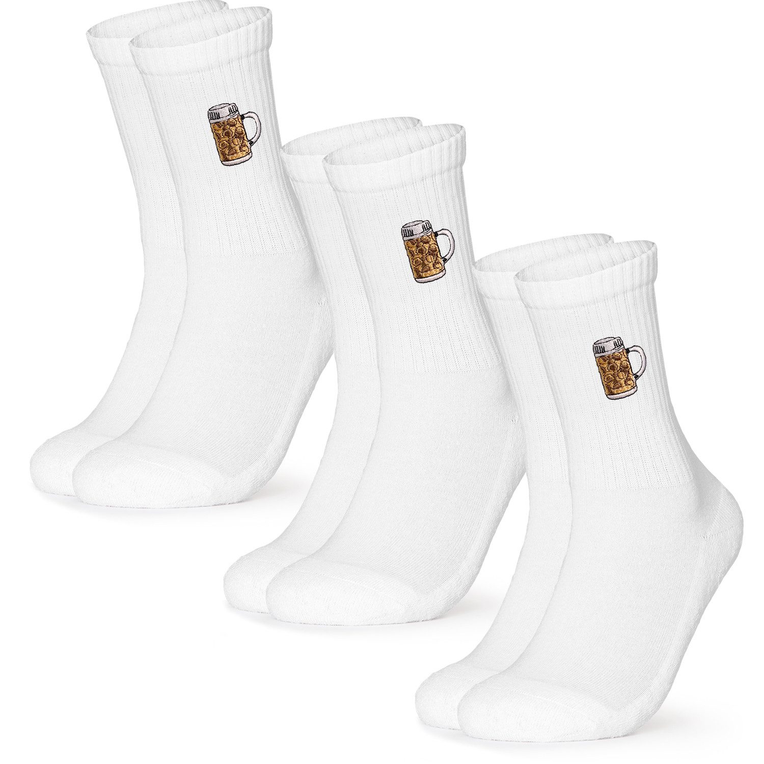 OCCULTO Basicsocken Damen & Herren Motiv Tennissocken 3er Pack (Modell: Robin) (3-Paar)