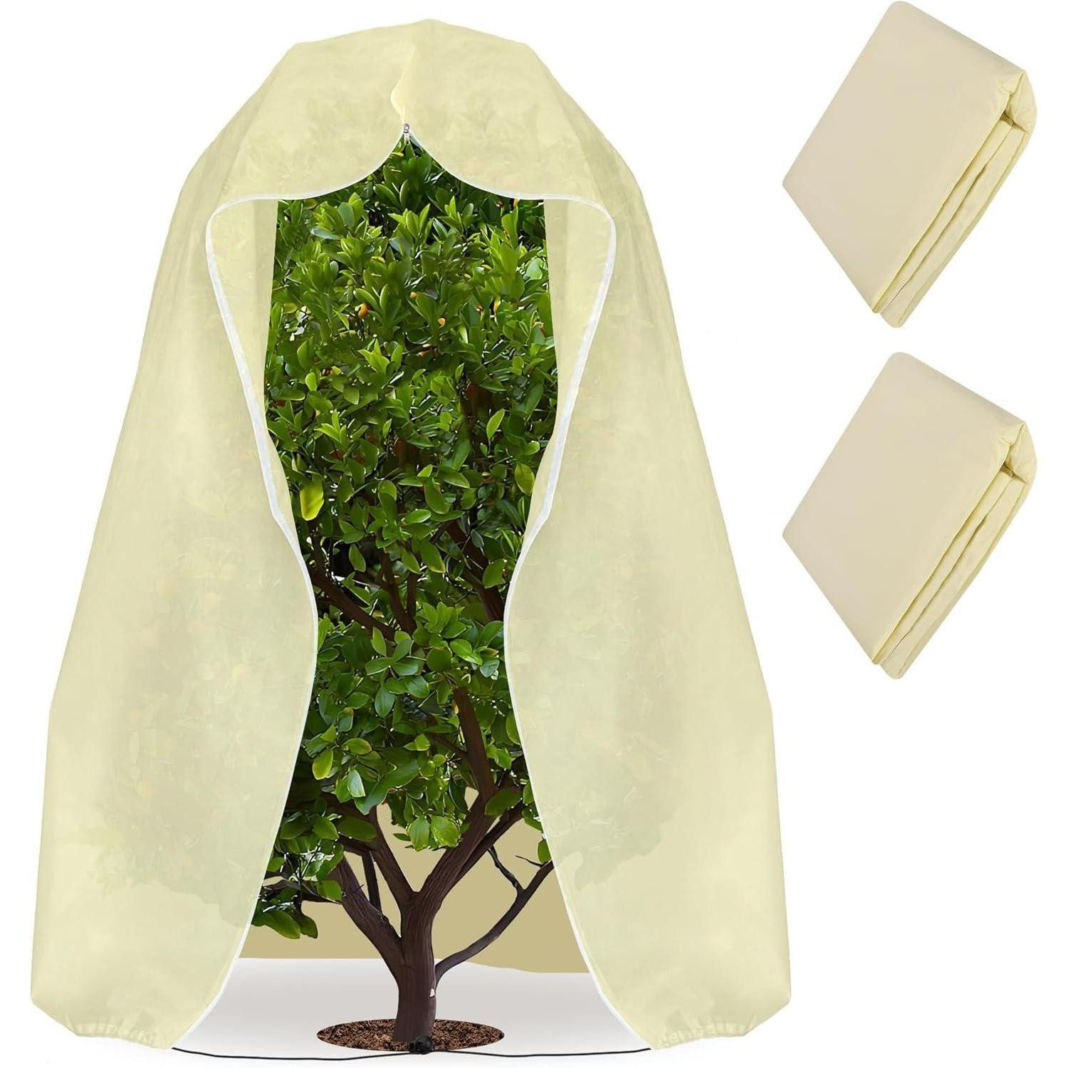 Abdeckhaube 2er Set Winter Pflanzenabdeckungen 1.6x1.8m Frostschutzhauben mit