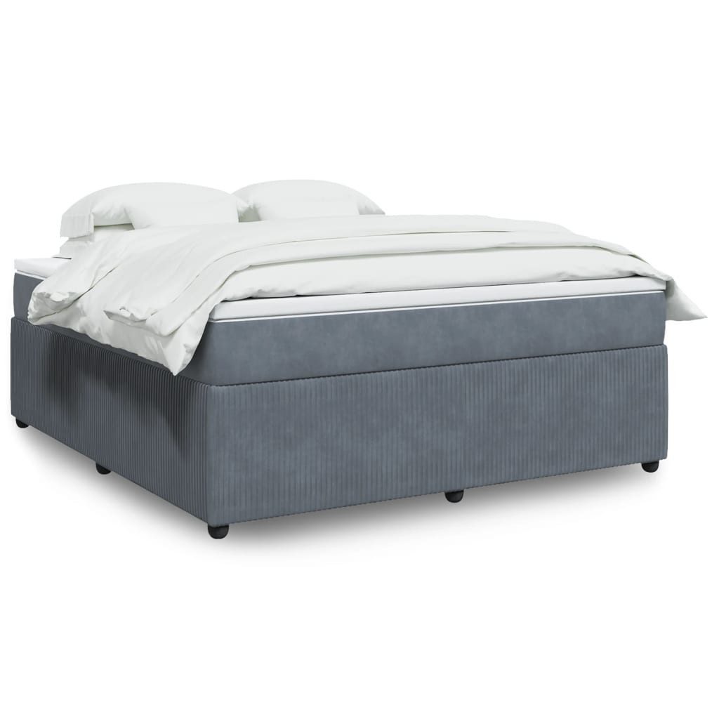 vidaXL Boxspringbett mit Matratze Dunkelgrau 180x200 cm Samt2100037 günstig online kaufen