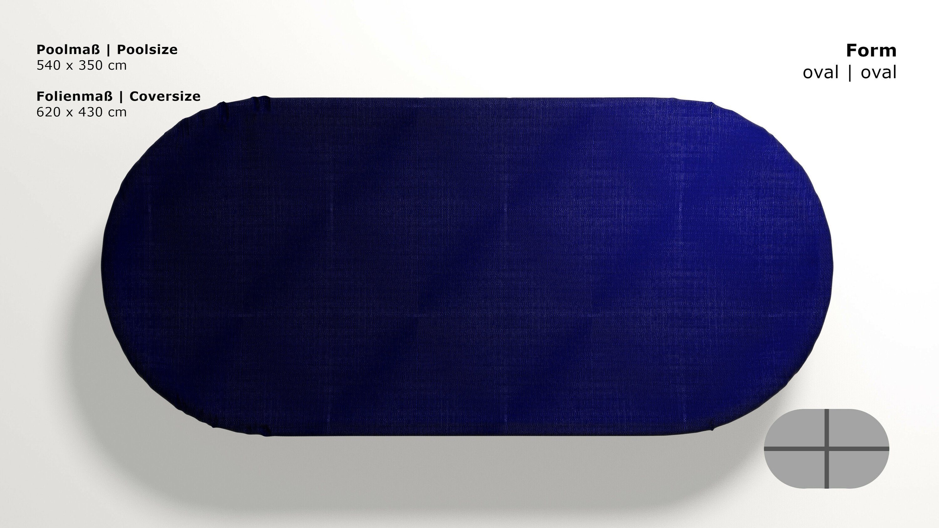 Grasekamp Pool-Abdeckplane Abdeckplane oval 540x350cm