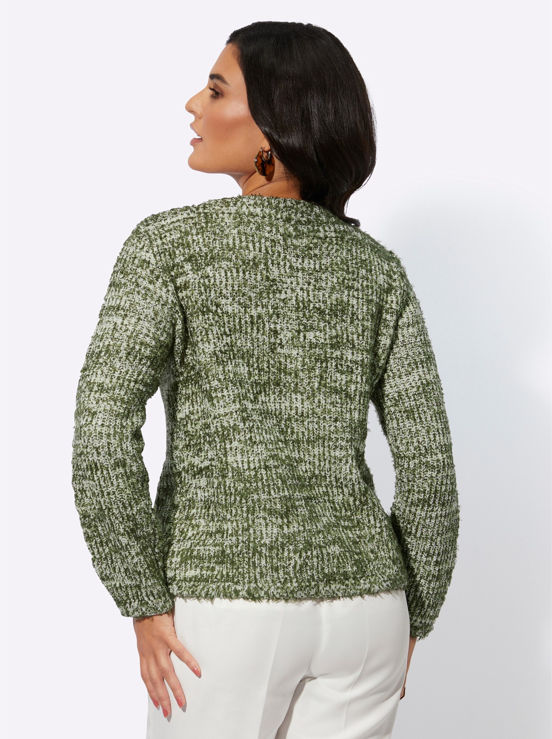 creation L Strickjacke Strickjacke Langarm Bändchengarn
