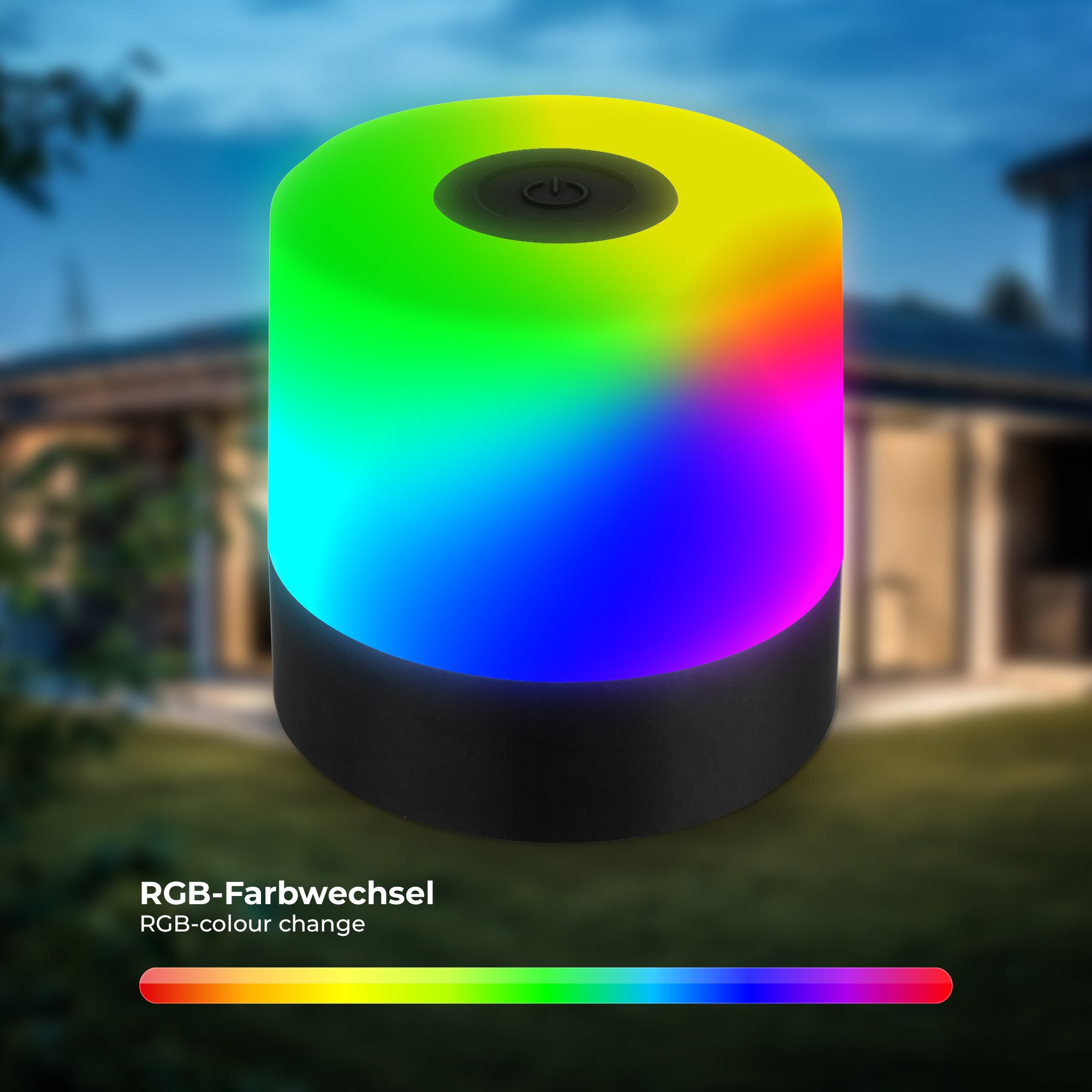 Briloner Leuchten Außen-Tischleuchte LED Tischlampe kabellos akku dimmbar Balkon Garten Camping, RGB, LED fest integriert, 2700K, Tischleuchte, Akku, dimmbar, USB, IP44, verschiedene Farben