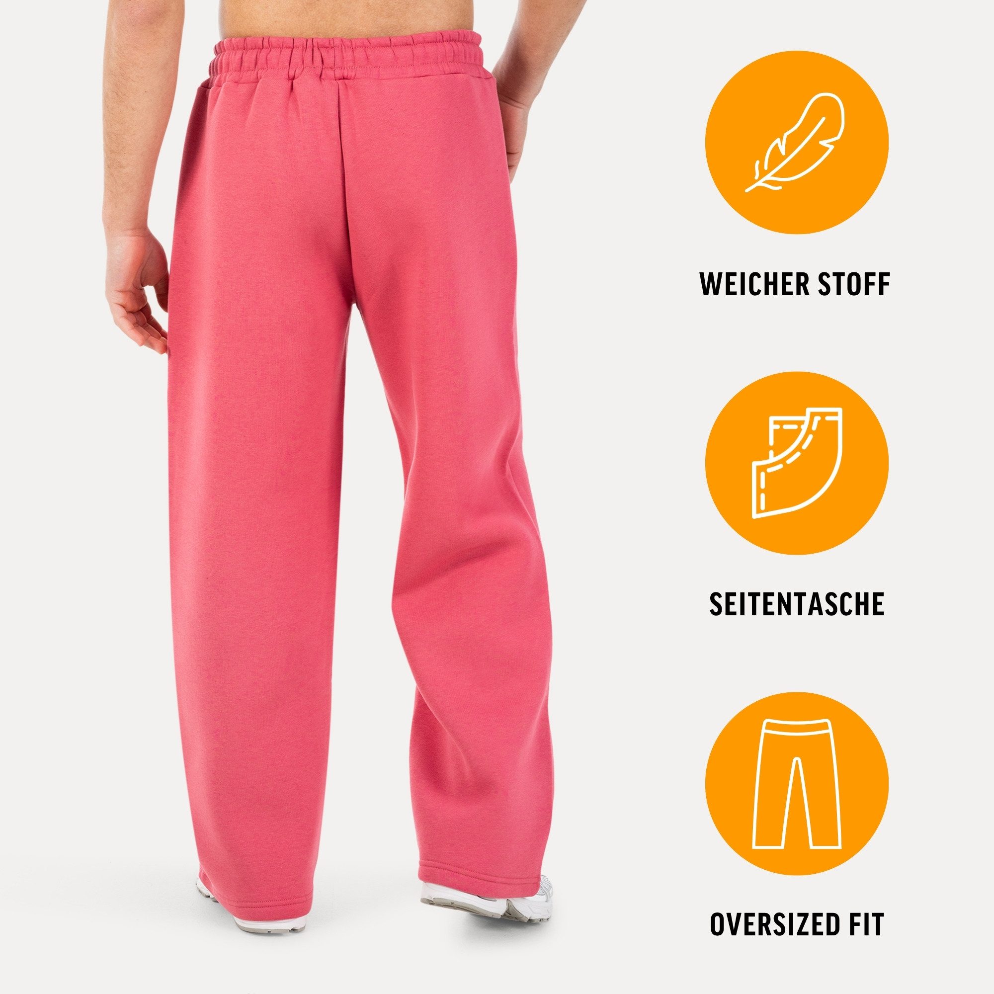 Smilodox Jogginghose Oswin, Trainingshose Herren, Baggy Fit mit elastischem Bund, Gym weites Bein, weiches Sweat, sportlicher Look, Logo-Detail