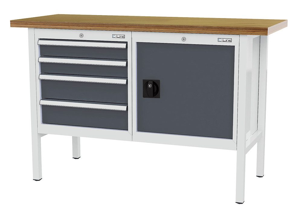 Simplaflex Werkbank Simplaflex Kastenwerkbank mit 4 Выдвижные ящики + 1 Türe