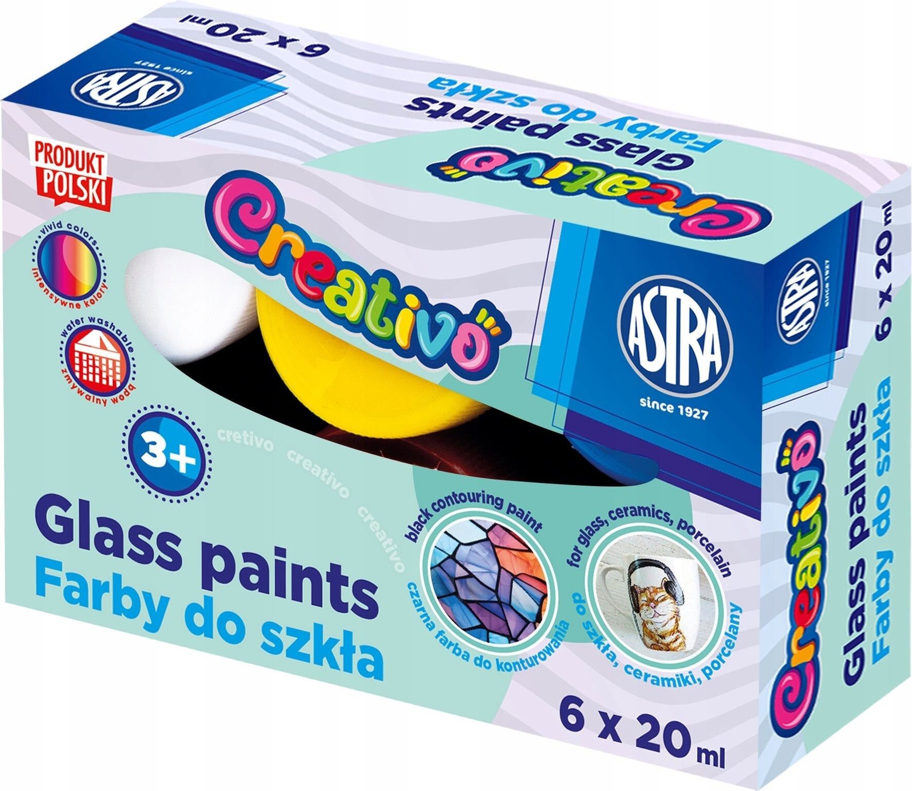 ASTRA Porzellanfarbe ASTRA CREATIVO Glasfarben 6x20ml