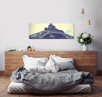 möbel-direkt.de Leinwandbild Bilder XXL Eifel Turm von unten Wandbild auf Leinwand