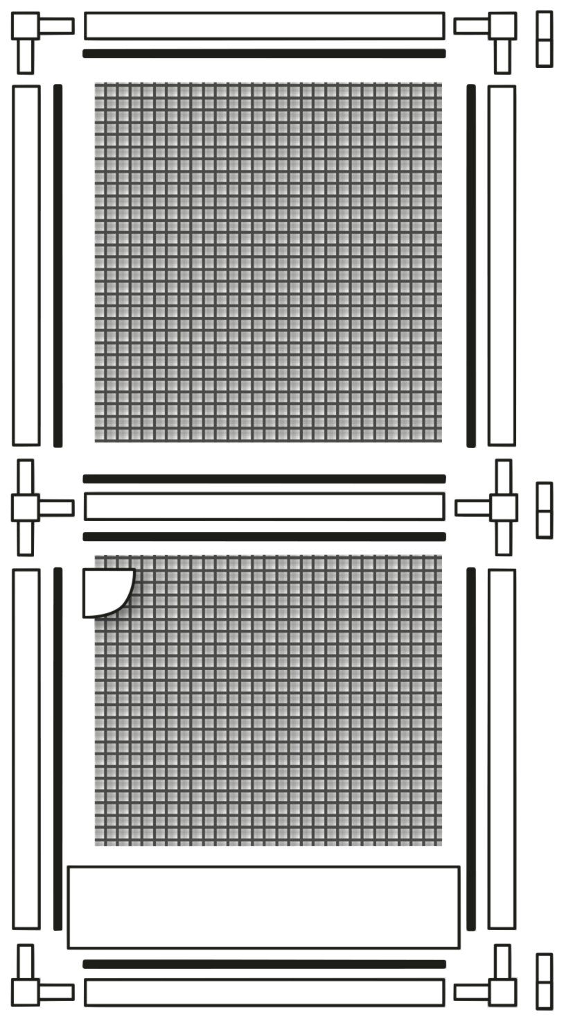 SCHELLENBERG Insektenschutz-Tür Fliegengitter für Balkontür 70093 cm, mit Insektenschutz-Tür x weiß, 215 100 Aluminiumrahmen, Premium