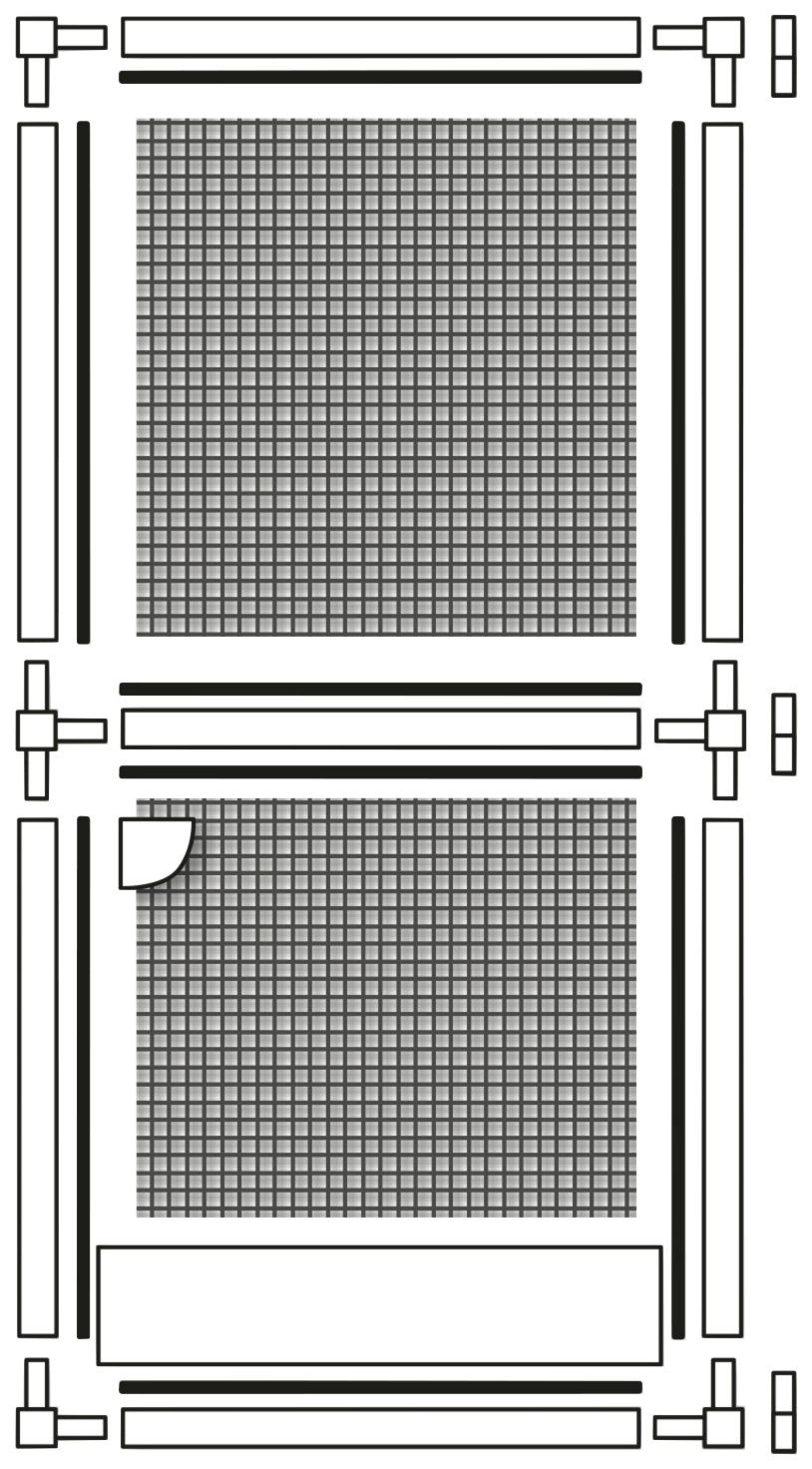 Insektenschutz-Tür x 70093 Aluminiumrahmen, Premium, Insektenschutz-Tür weiß, Fliegengitter cm, Balkontür 215 100 mit für SCHELLENBERG