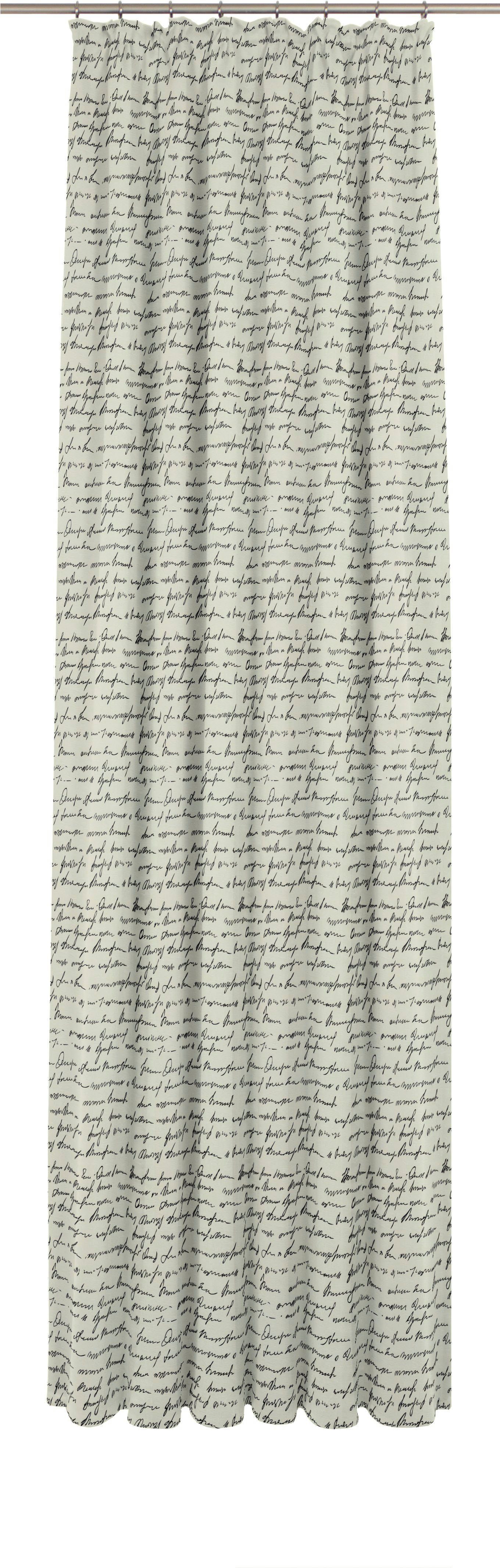 Kräuselband Scribble, Adam, aus (1 nachhaltig naturweiß/schwarz blickdicht, Jacquard, St), Vorhang Bio-Baumwolle