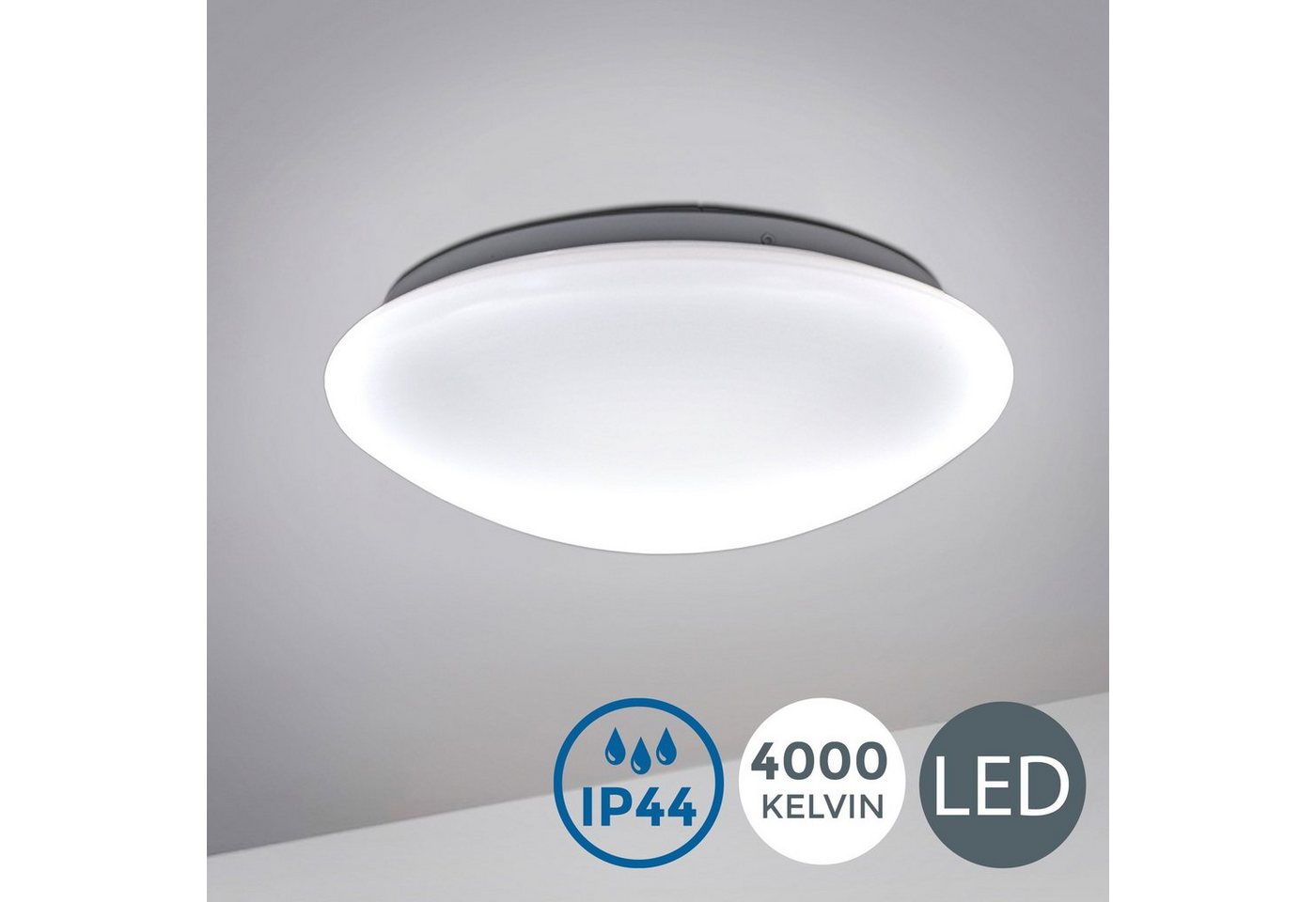 B.K.Licht LED Deckenleuchte, LED Bad Deckenlampe Design Deckenstrahler IP44 Badezimmer Küche Flur-HomeTrends