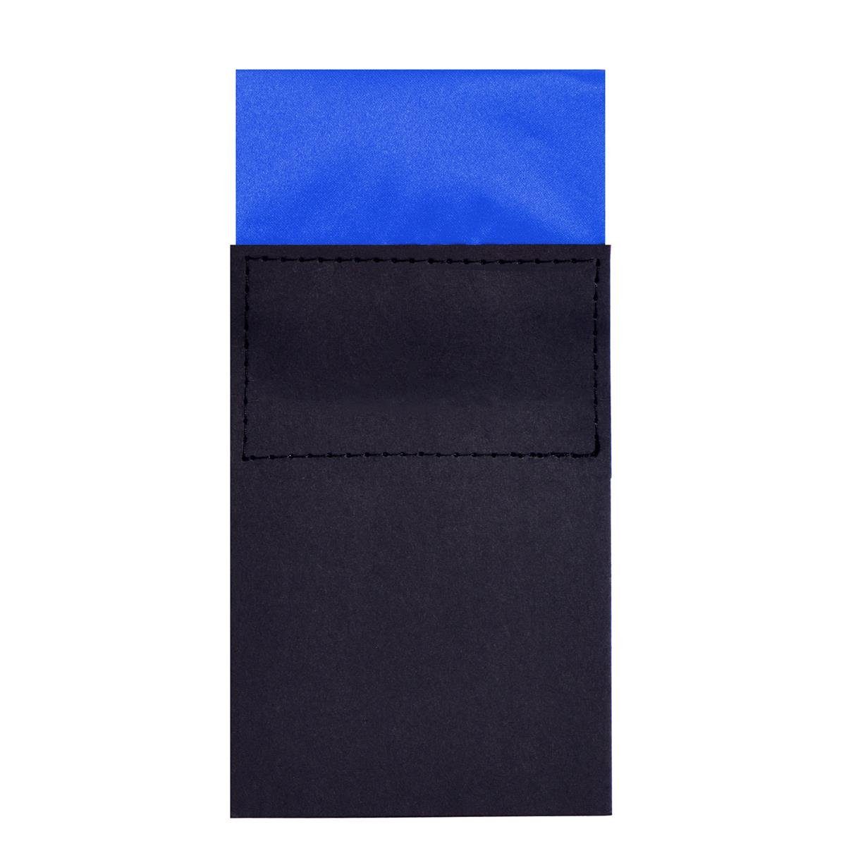 DonDon Einstecktuch DonDon Herren Einstecktuch vorgefaltet eckig am Karton größenverstellb, (Packung, 1-St), vorgefaltet, mit Karton verstärkt, Seidenlook blau