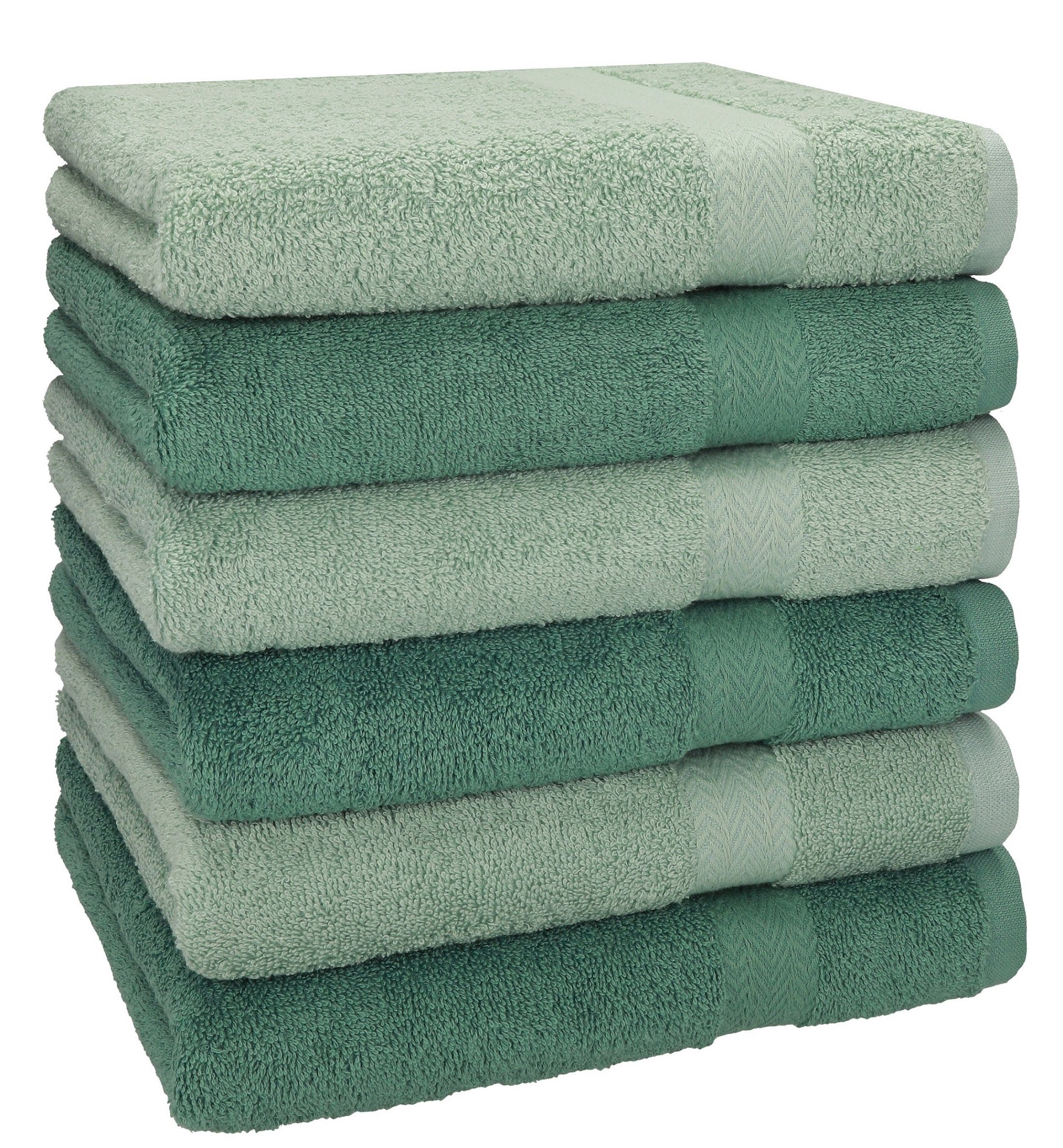 Betz Handtücher 6 Stück Handtücher Größe 50 x 100 cm Premium Handtuch Set 100% Baumwolle Farbe heugrün/tannengrün, 100% Baumwolle (6-St)