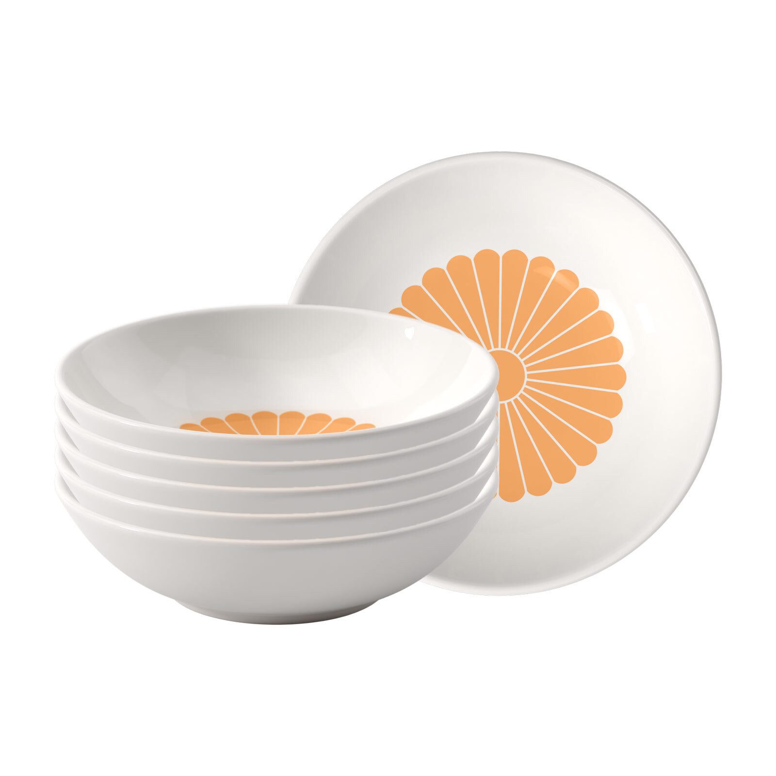 Villeroy & Boch Schale Fleur Couleur Dessertschalen ø 13,2 cm 6er Set, Porzellan, (6x Schale, 6-tlg)