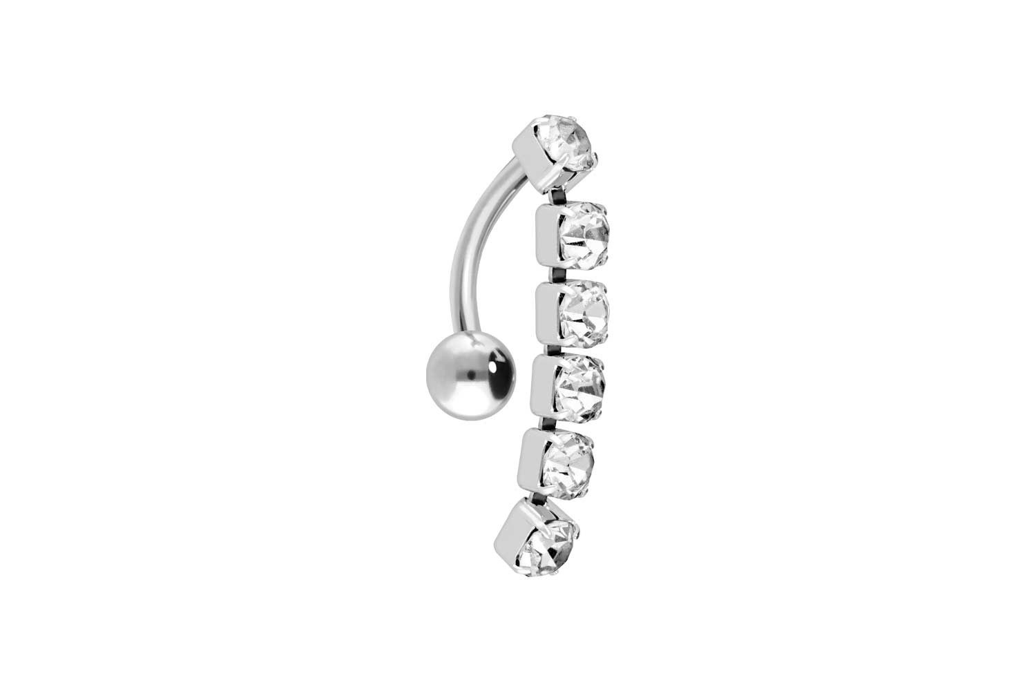 PIERCINGLINE Bauchnabelpiercing Chirurgenstahl Bananabell KRISTALLKETTE (Ba günstig online kaufen