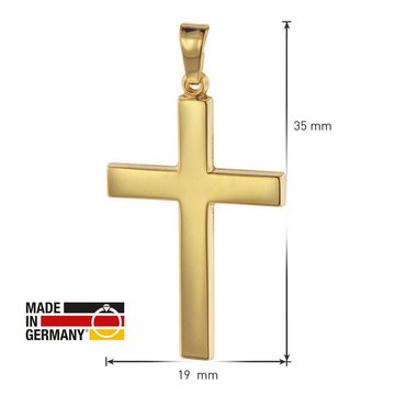 trendor Kreuzanhänger Kreuz- Gold 750 (18 Karat) 28 mm