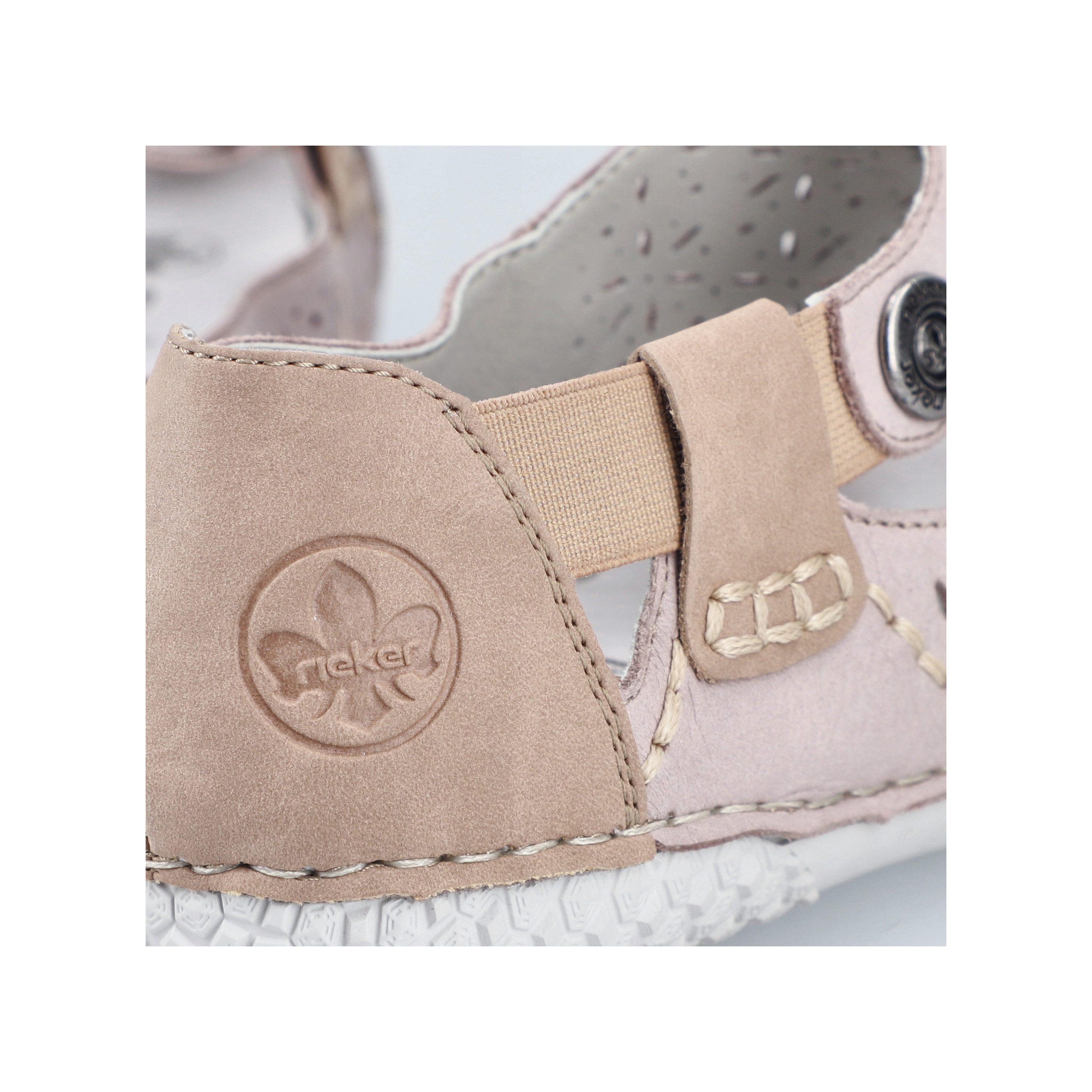 Rieker Riemchenballerina Schlupfschuh, Slipper mit modischer Perforation