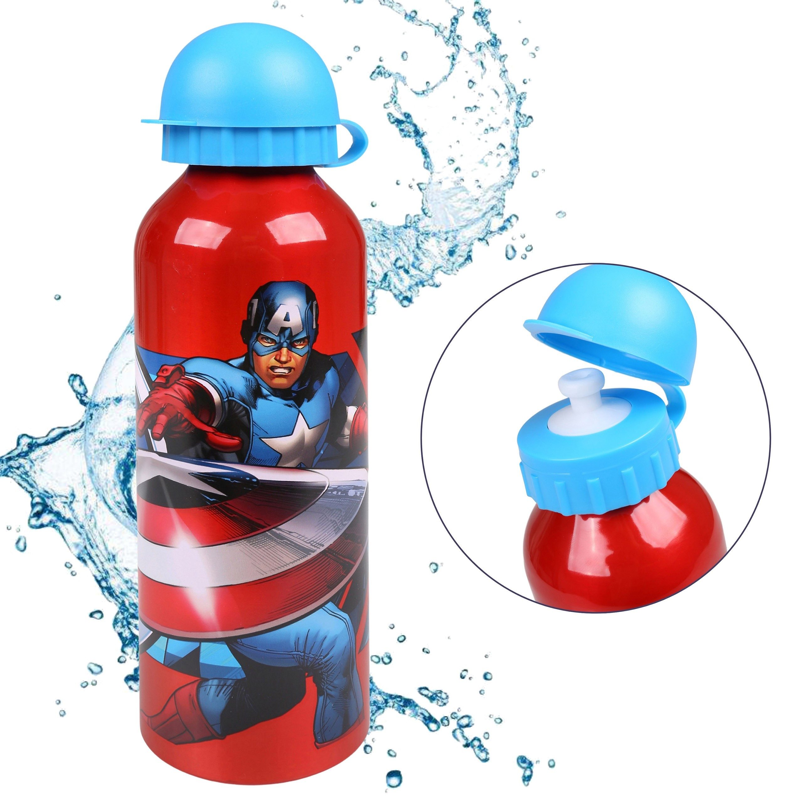 Sarcia.eu Trinkflasche MARVEL Avengers Aluminium Trinkflasche, rote Flasche 500 ml