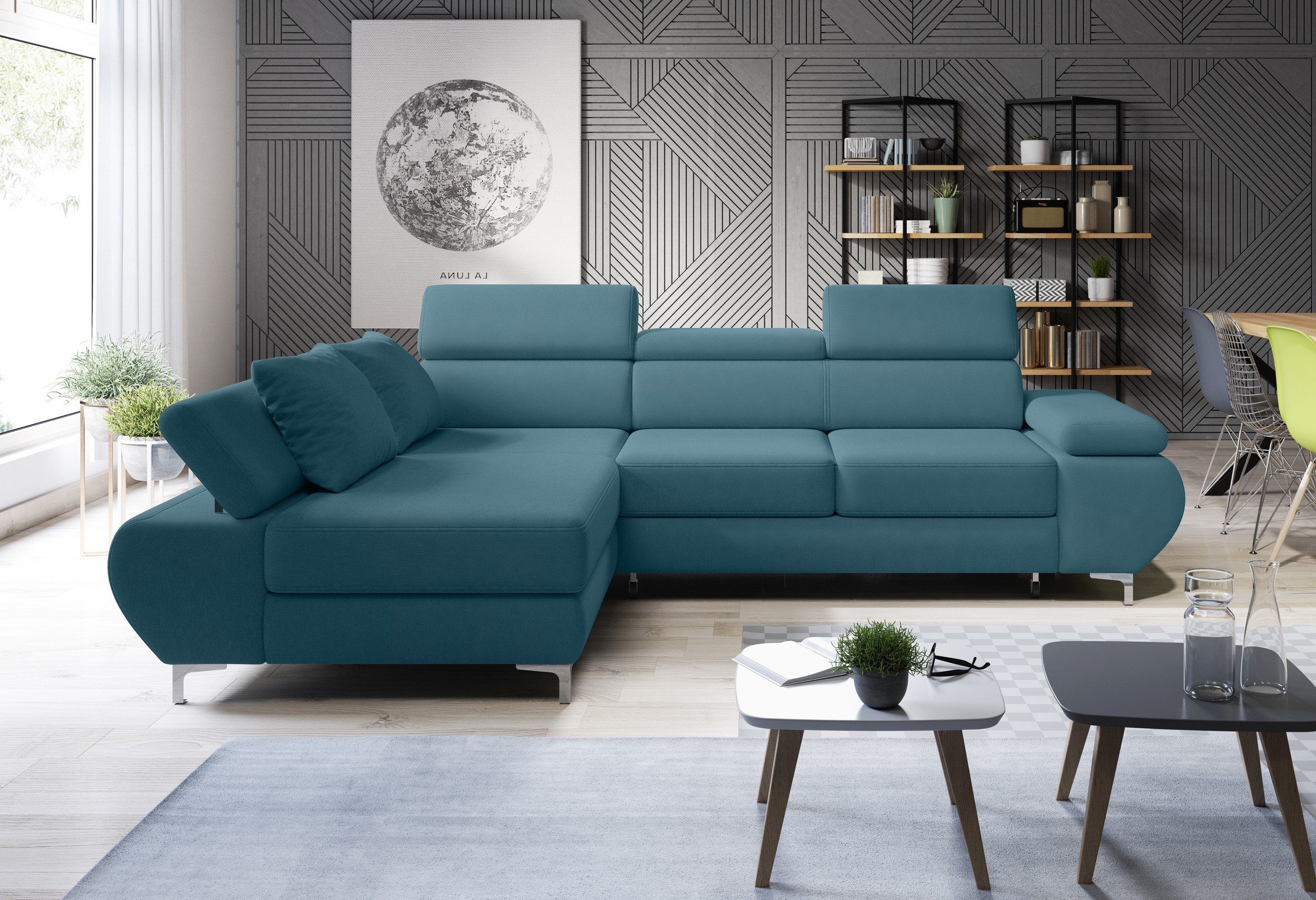 Stylefy Ecksofa Flagman Mini, L-Form, Eckcouch, mane links oder rechts bestellbar, mit Bettkasten und Bettfunktion, Relaxfunktion, Modern Design | Ecksofas