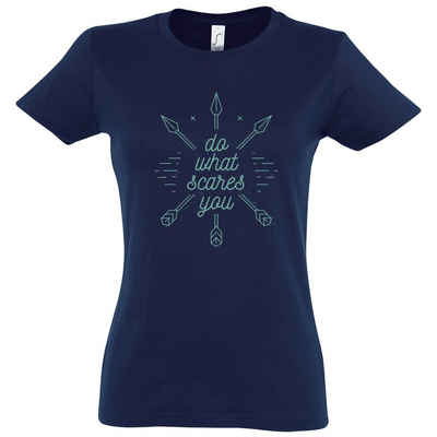 Youth Designz T-Shirt "Do What Scares You" Damen Shirt mit trendigem Frontprint