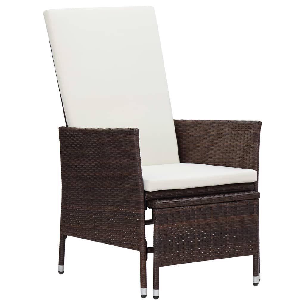 vidaXL Gartenlounge-Set 2-tlg. mit (2-tlg) Poly Garten-Lounge-Set Rattan Kissen Braun