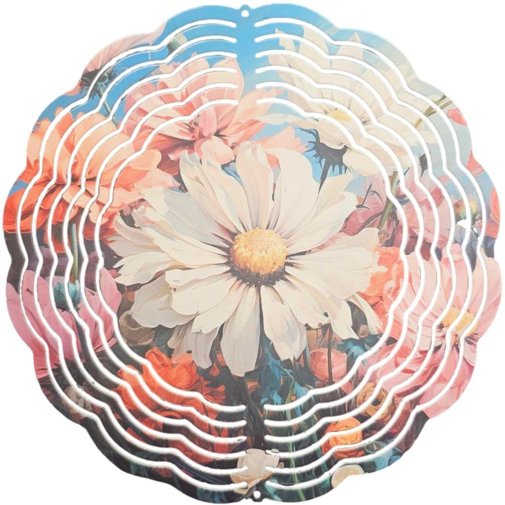 Ladreas Windspiel Edelstahl 3D Windspiel Windspinner 20cm Blumen 1 WI370