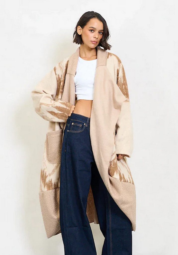 BZNA Wollmantel BZNA Oversize Übergroßer Strickmantel Struckjacke Italy günstig online kaufen