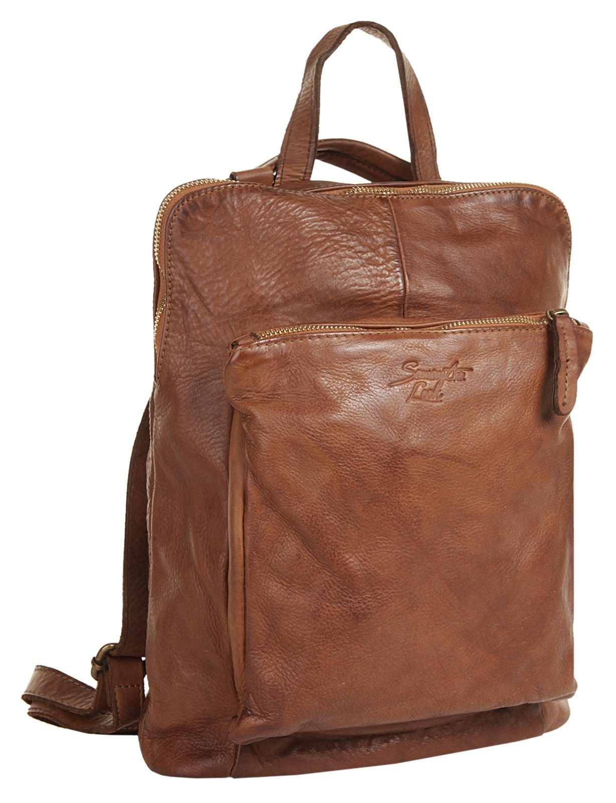 Samantha Look Cityrucksack SAMANTHA LOOK Damen echt Leder, Made in Italy, echt Leder, Made in Italy – Bild 3 von 5