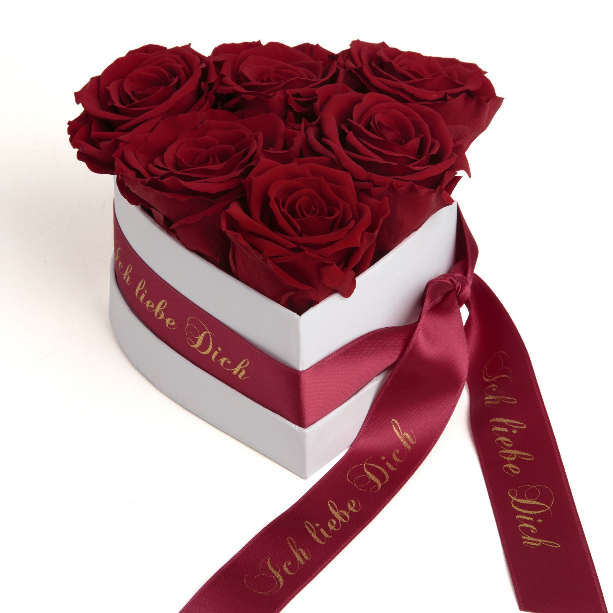 Kunstblume Infinity Rosenbox Herz 6 ewige günstig online kaufen