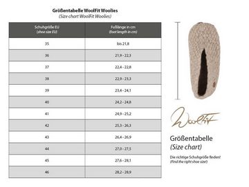 WoolFit Woolies handgewebte Hüttenschuhe Hausschuhe Hausschuh aus 100% natürlicher Wolle