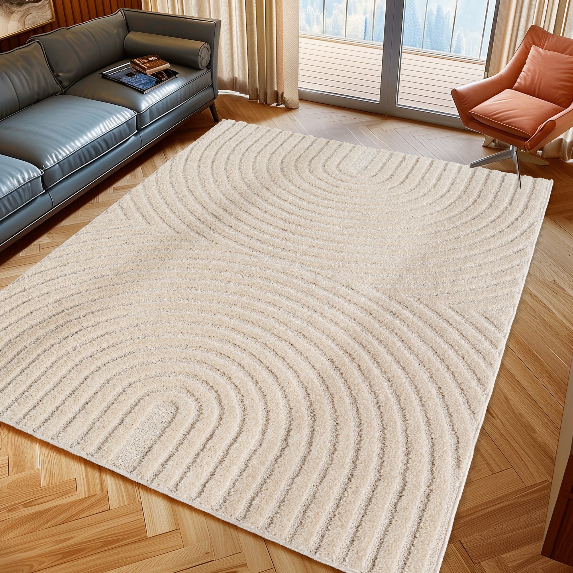 Ayyildiz Teppiche Teppich ART 1122, auch als Läufer und in Rund erhältlich, rechteckig, Höhe: 8 mm, Boho Design, 3D Optik, Struktur Hoch Tief, skandinavisch, Wohnzimmer