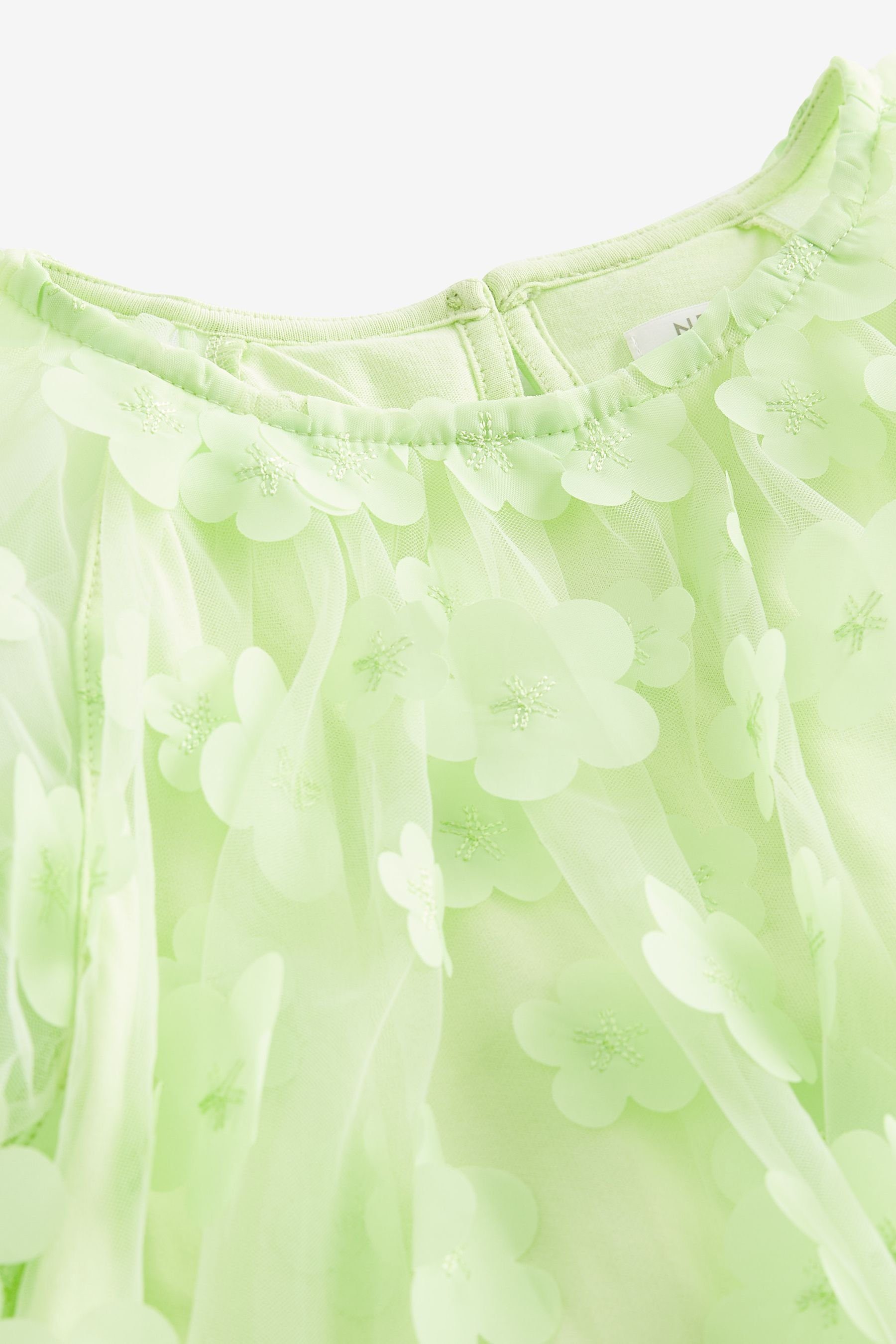 Partykleid Next mit plastischer Partykleid (1-tlg) Green Blumenapplikation.