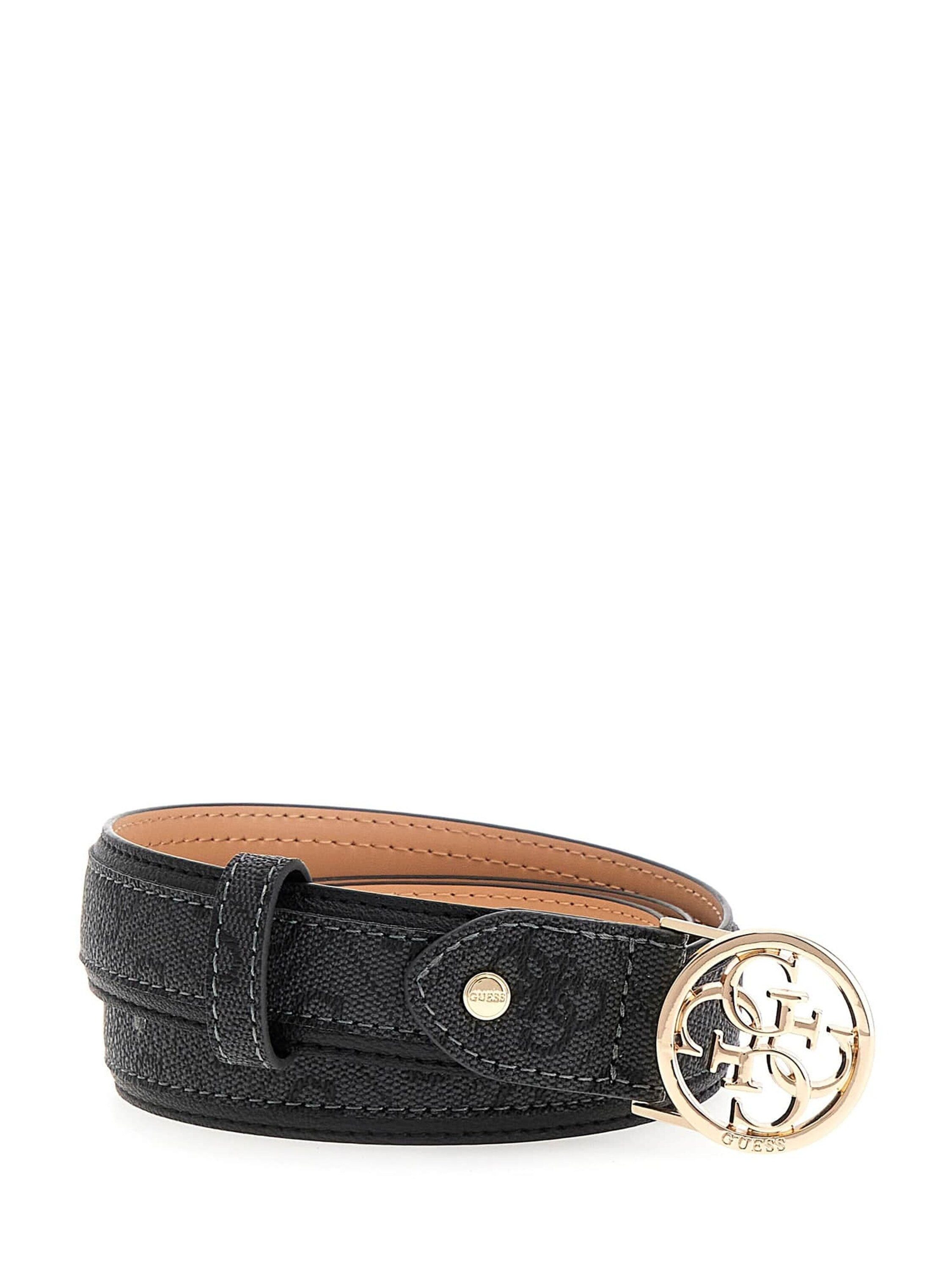 GUESS Wendbarer Ledergürtel - Doppelseitig Braun/Beige Mit Gold Schnalle Größe S