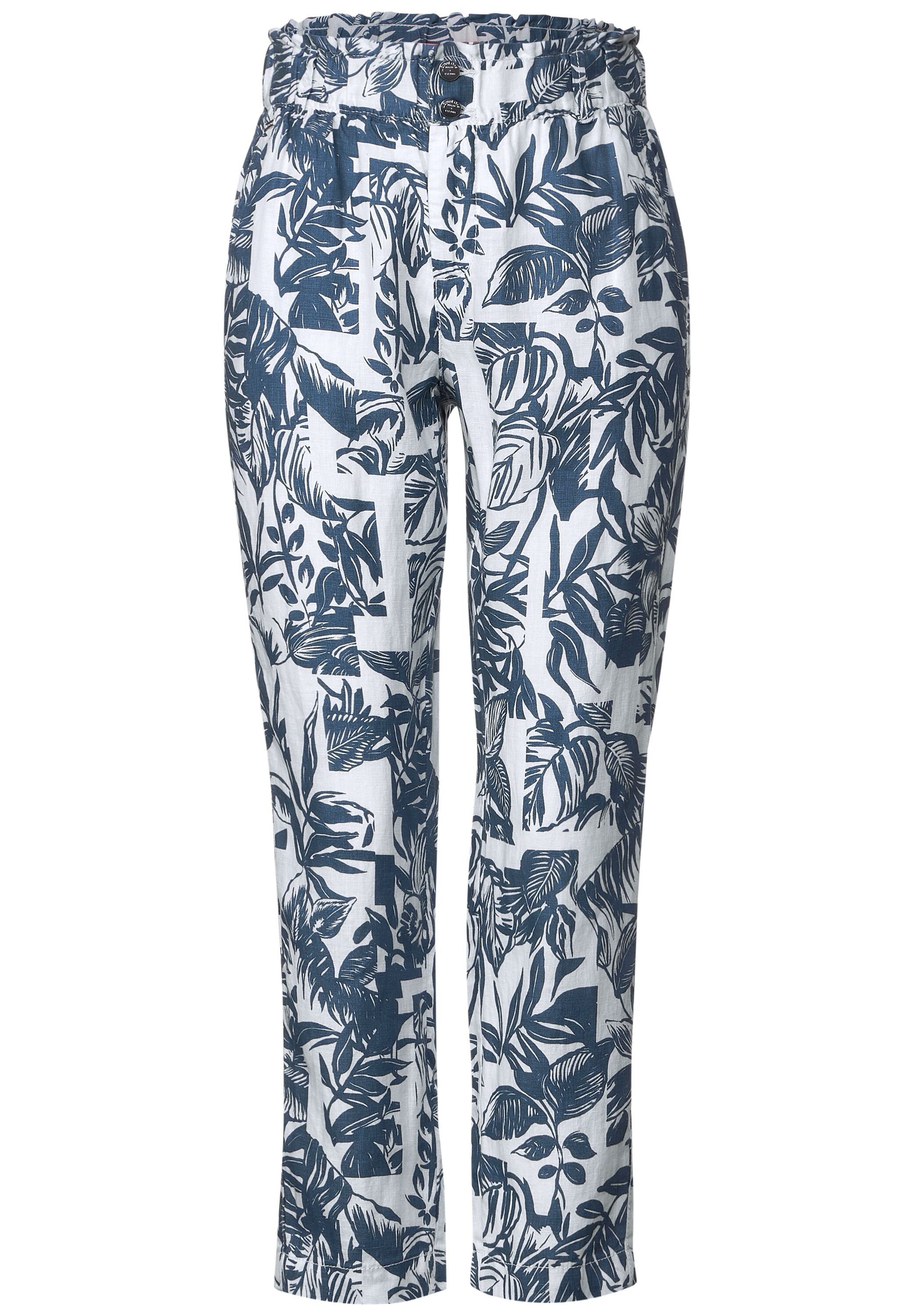 STREET ONE Stoffhose mit splash blue Blumenprint allover muted