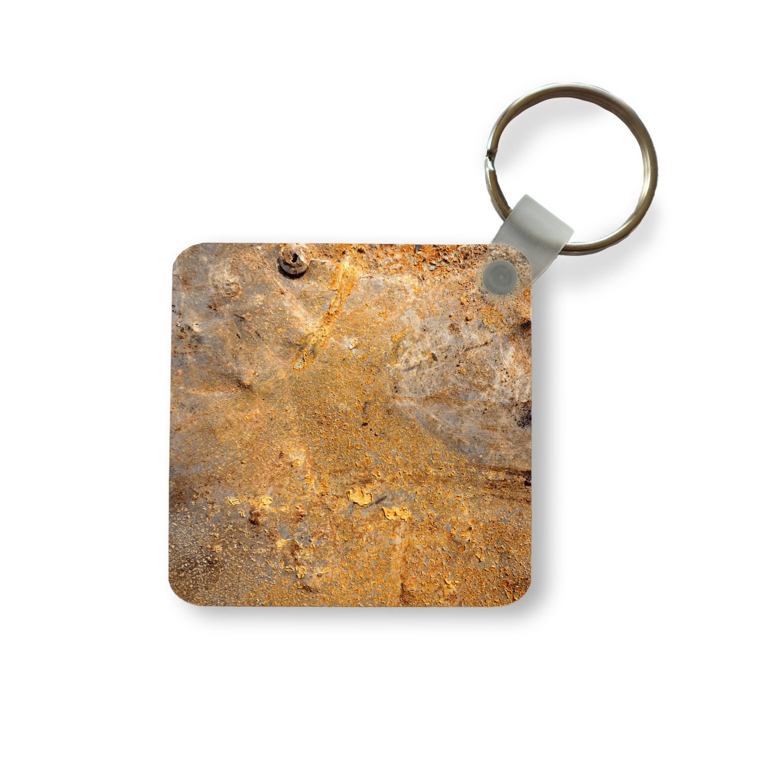 Schlüsselanhänger Metall - Rost - Gold - Grau - Textur
