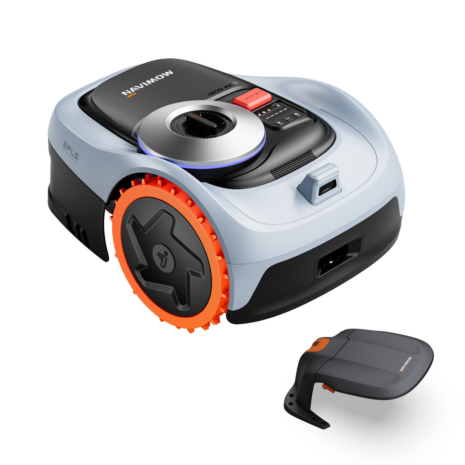 NAVIMOW Rasenmähroboter Segway i205/i208 AWD Mähroboter ohne Begrenzungskabel, bis 500 m² Rasenfläche, (1-St., EFLS NRTK + Vision, Automatisches Kartieren, inkl. 2,55 Ah Akku), Keine RTK-Antenne