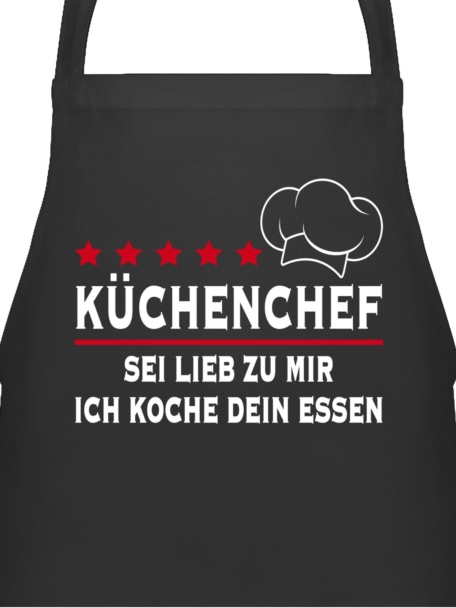 Shirtracer Kochschürze Küchenchef Sei lieb zu mir ich koche dein Essen I Geschenk Hobbykoch I, (1-tlg), Kochschürze Herren Männer